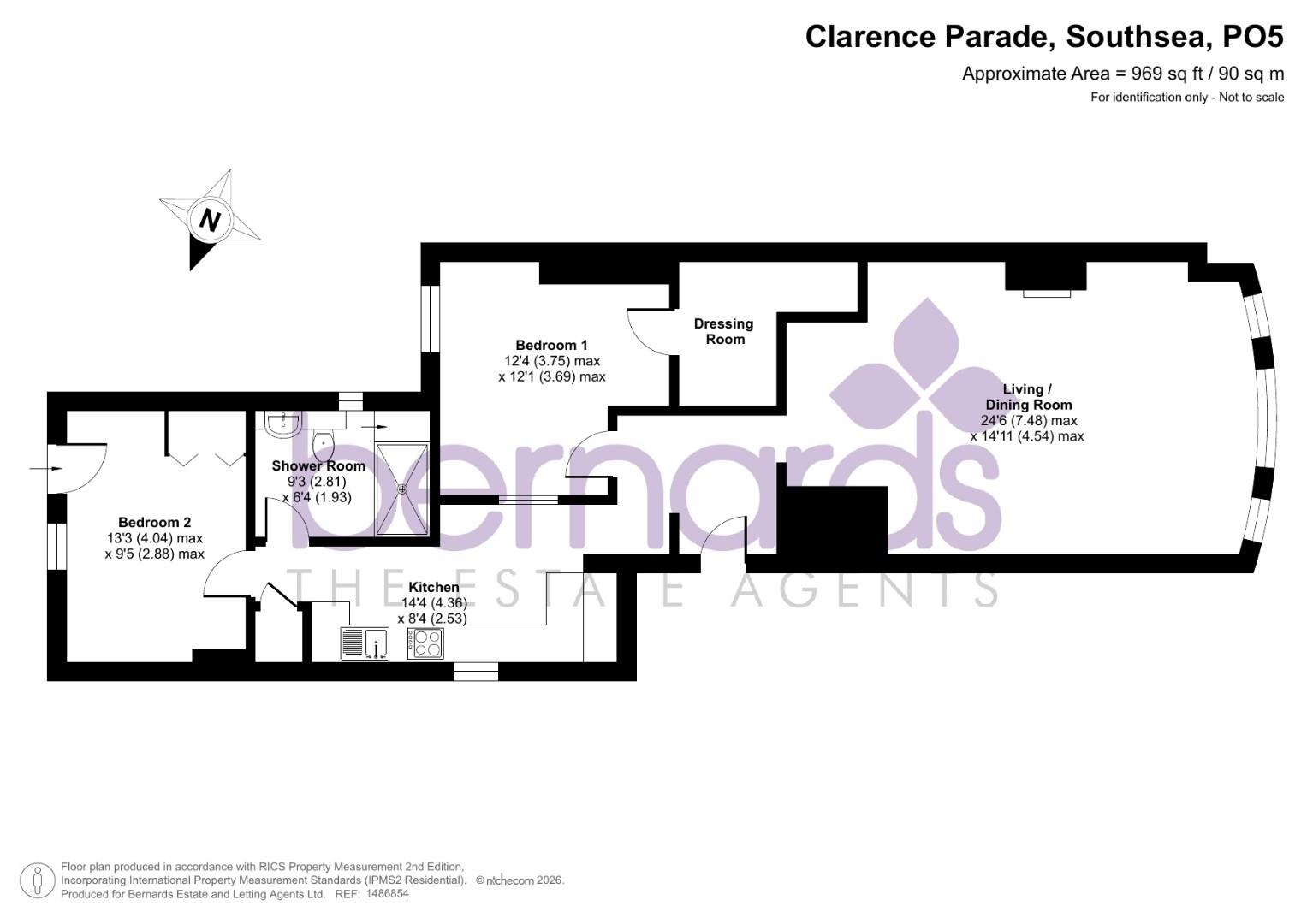 Flat 4 Mary Rose Lodge, 10, Clarence Parade, Southsea floorplan
