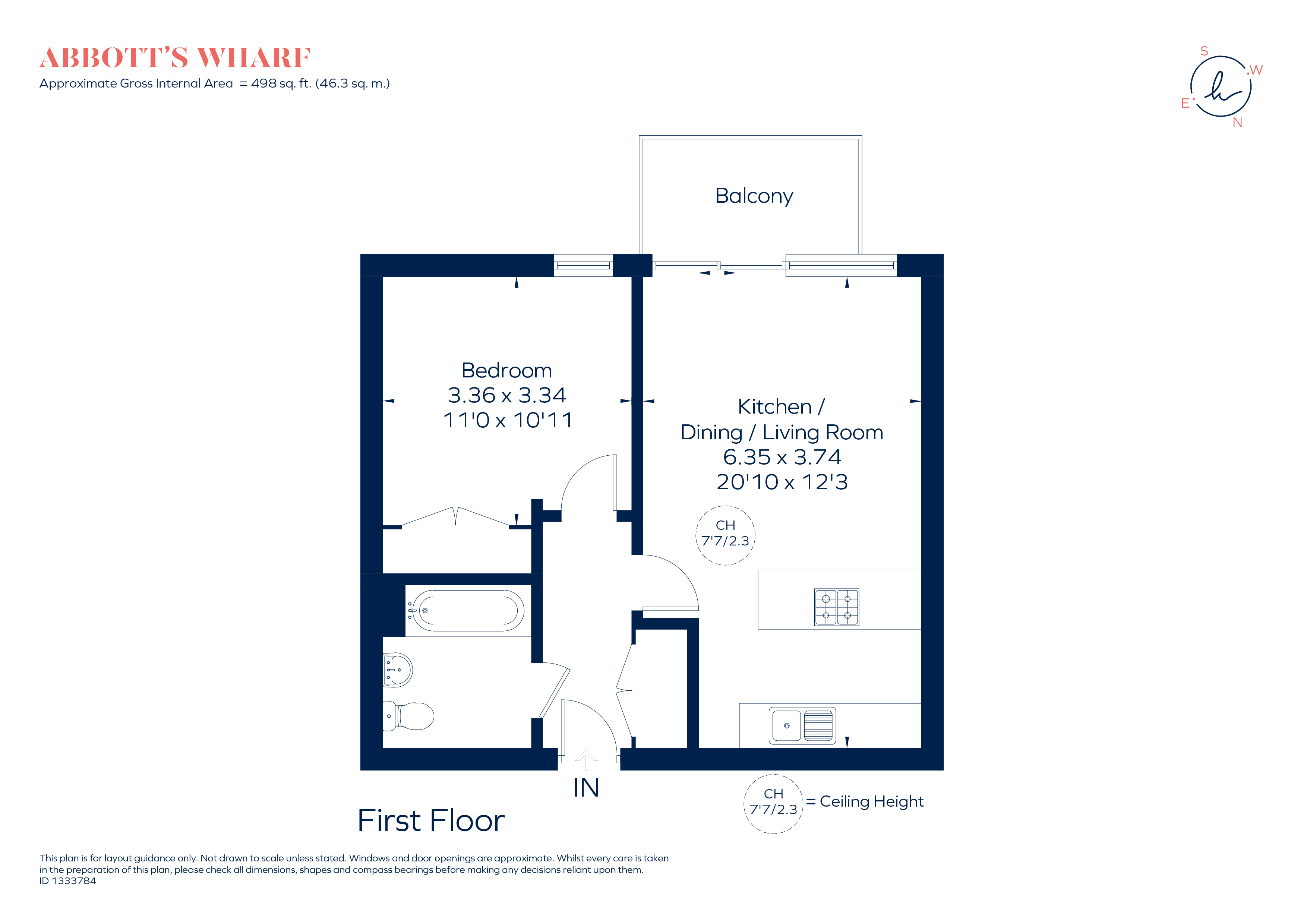 Flat 6, Abbott's Wharf, 93, Stainsby Road, London floorplan