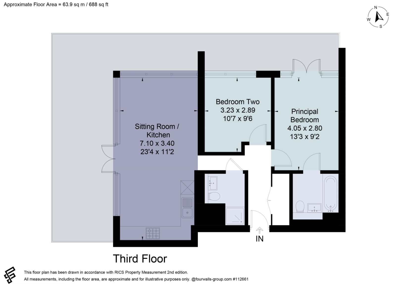 Flat C301,,, Oxygen Tower, Manchester floorplan