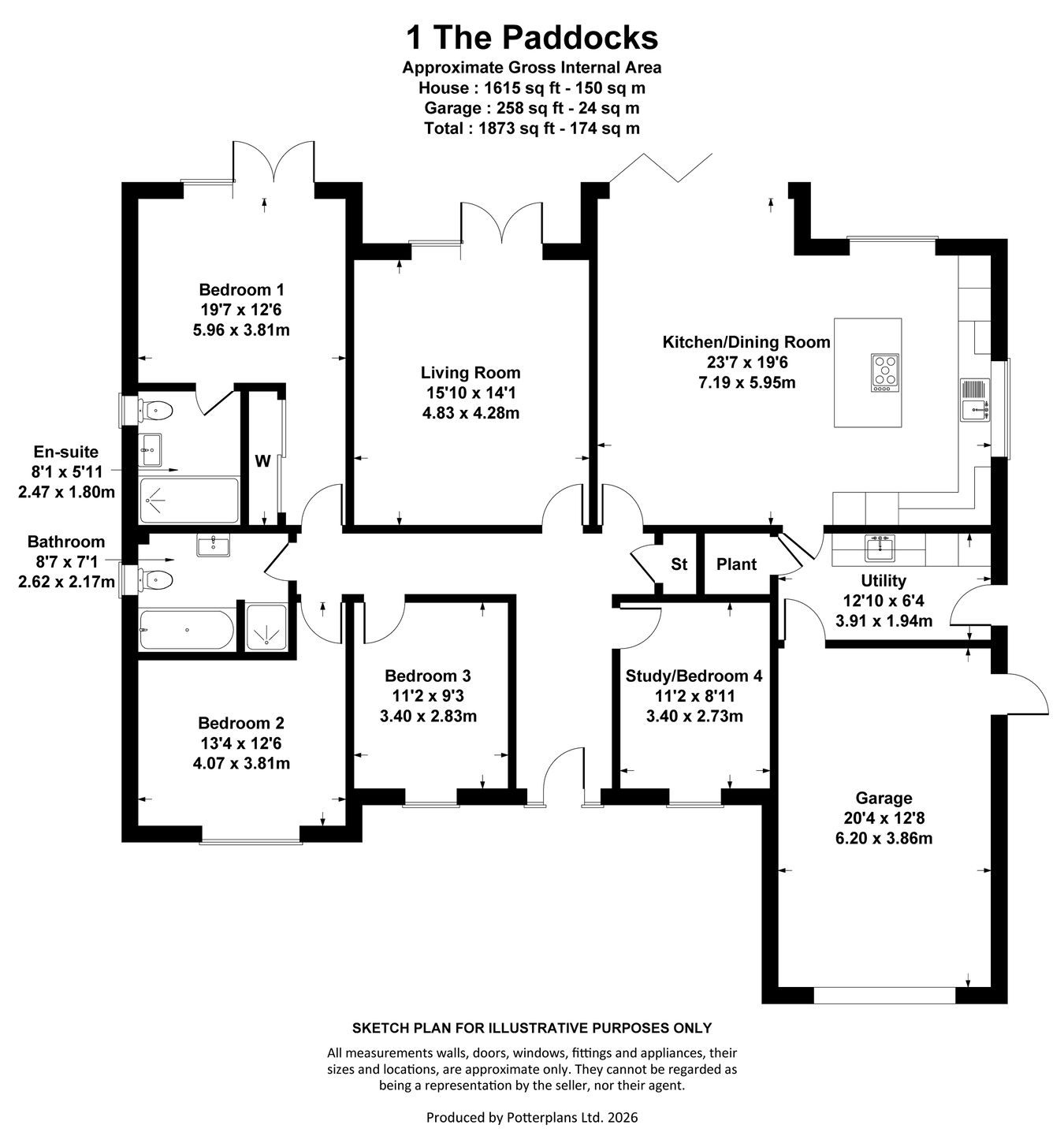 1 The Paddocks, Ash Lane, Gloucester floorplan