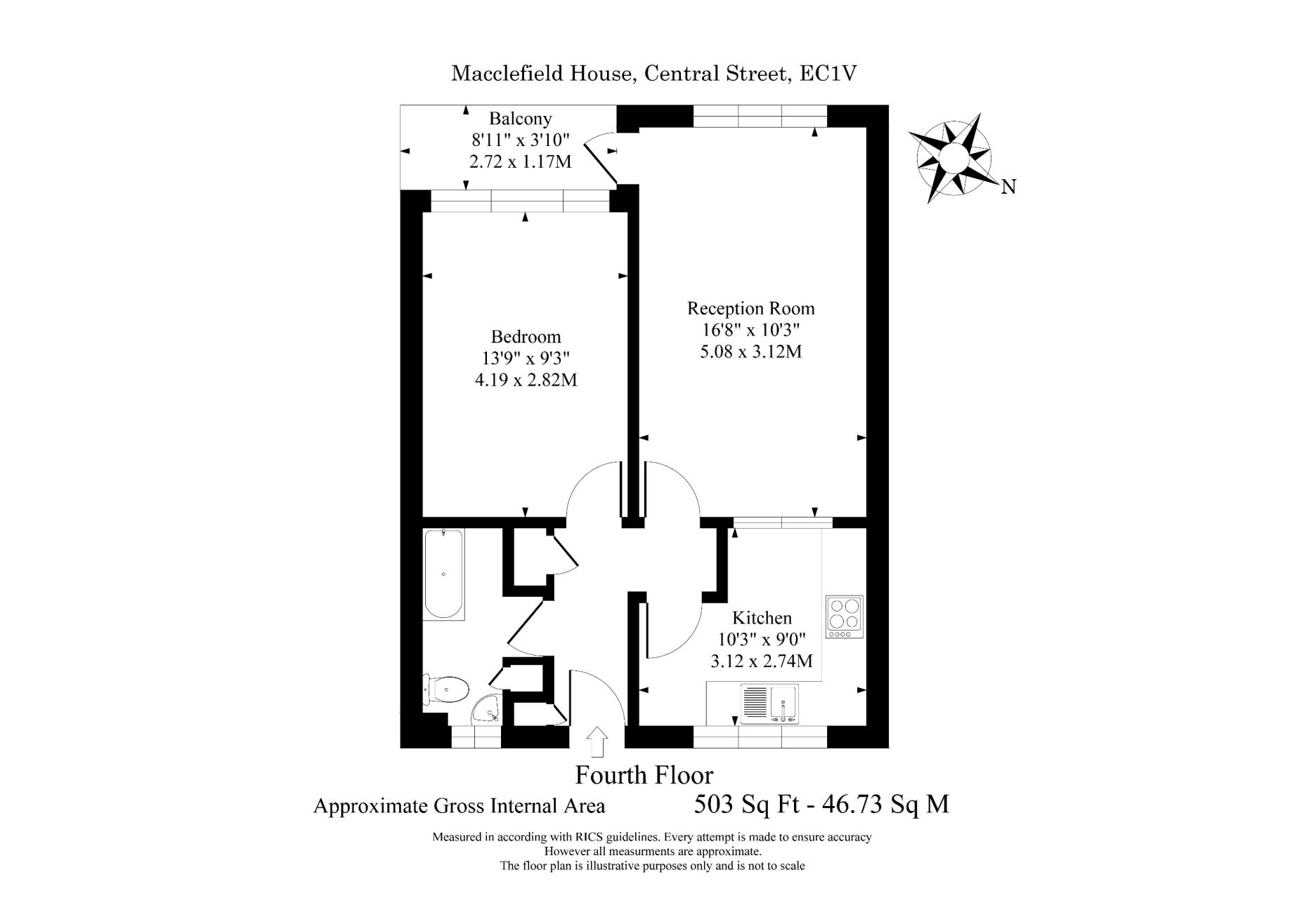 Flat 36, Macclesfield House,, Central Street, London floorplan