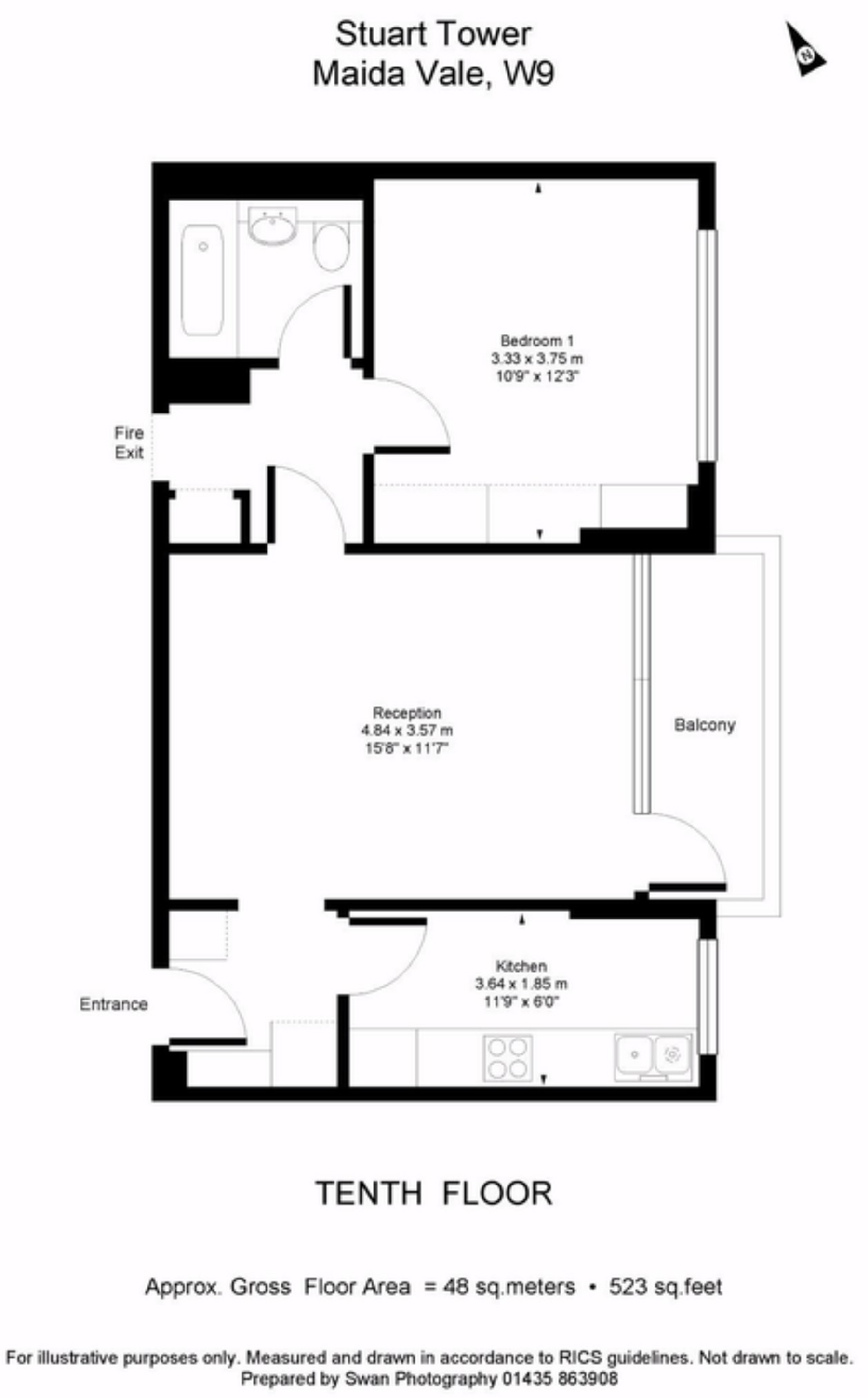 1 Bedrooms Flat to rent in Stuart Tower, London W9