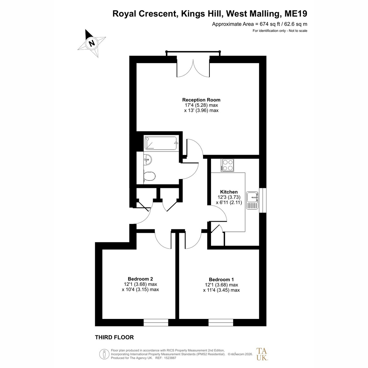 Flat Flat 5, 5, Royal Crescent, West Malling floorplan