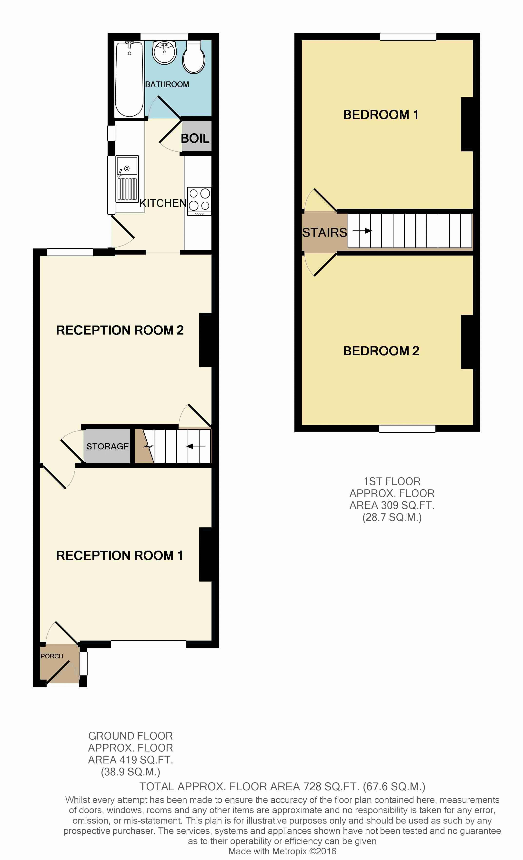 2 Bedrooms Terraced house to rent in Evesham Road, Redditch B97