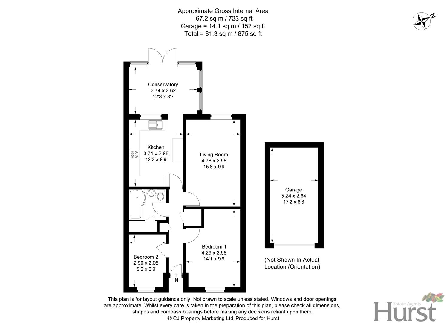 Miersfield, High HP11, 2 bedroom terraced bungalow for sale