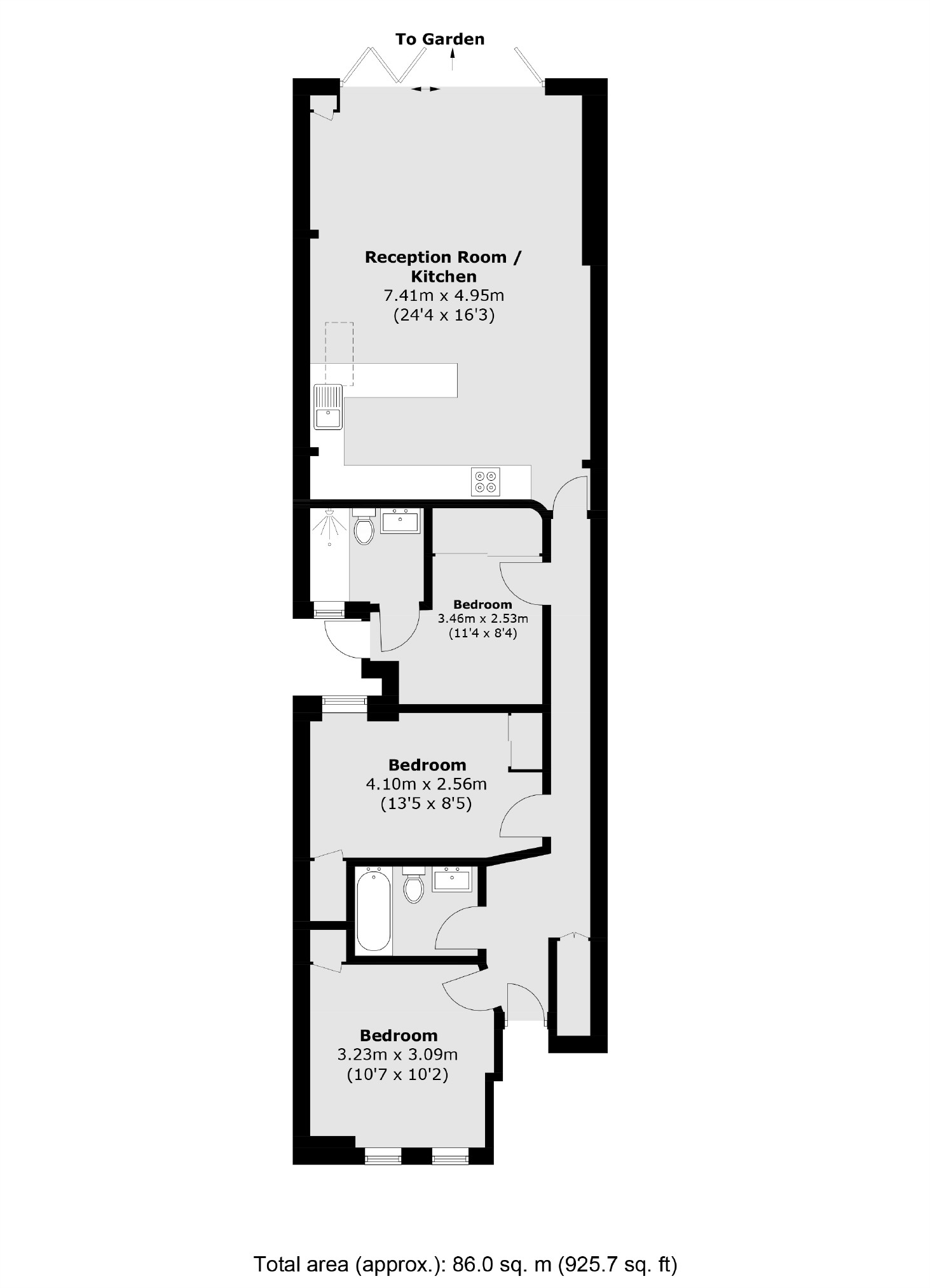 Flat 1, 12, Coverton Road, London floorplan