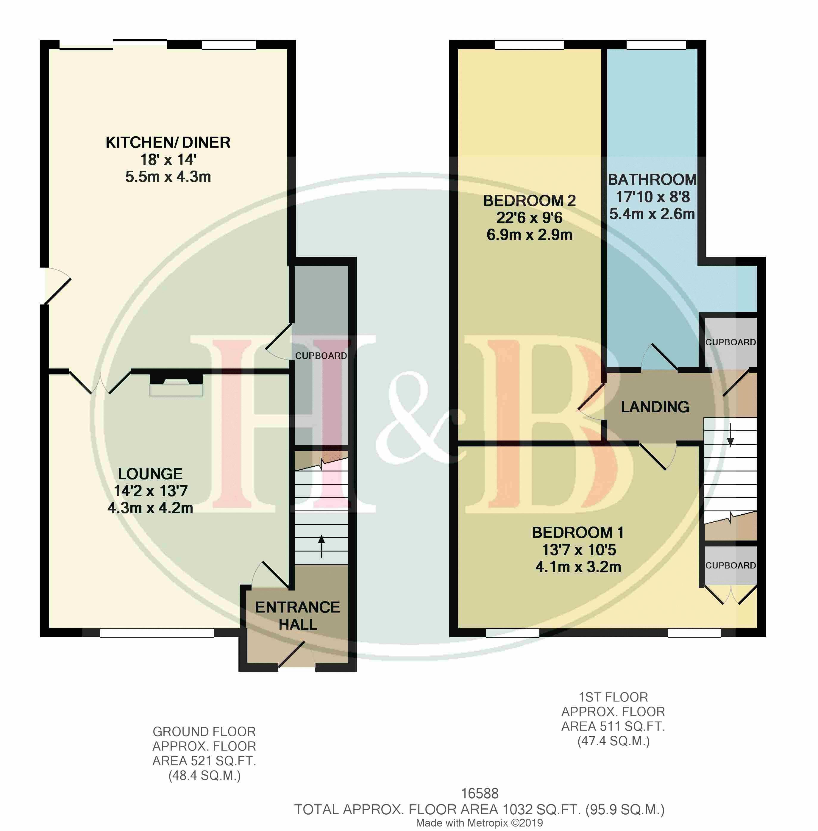 2 Bedrooms Terraced house for sale in The Hoo, Harlow CM17