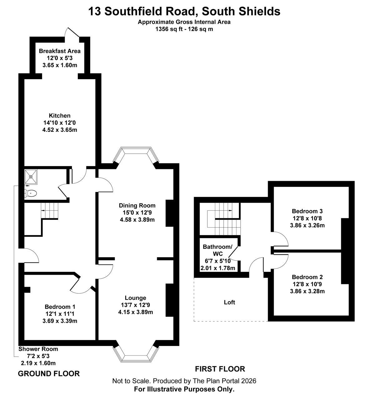 13, Southfield Road, South Shields floorplan