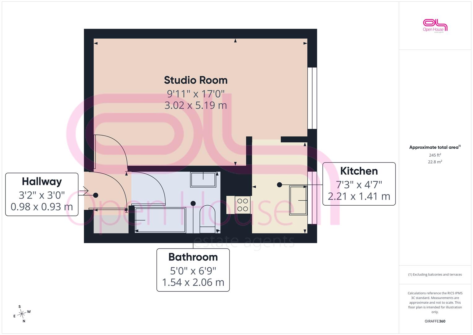 Flat 2 Dana Lodge, 2, Central Avenue, Peacehaven floorplan