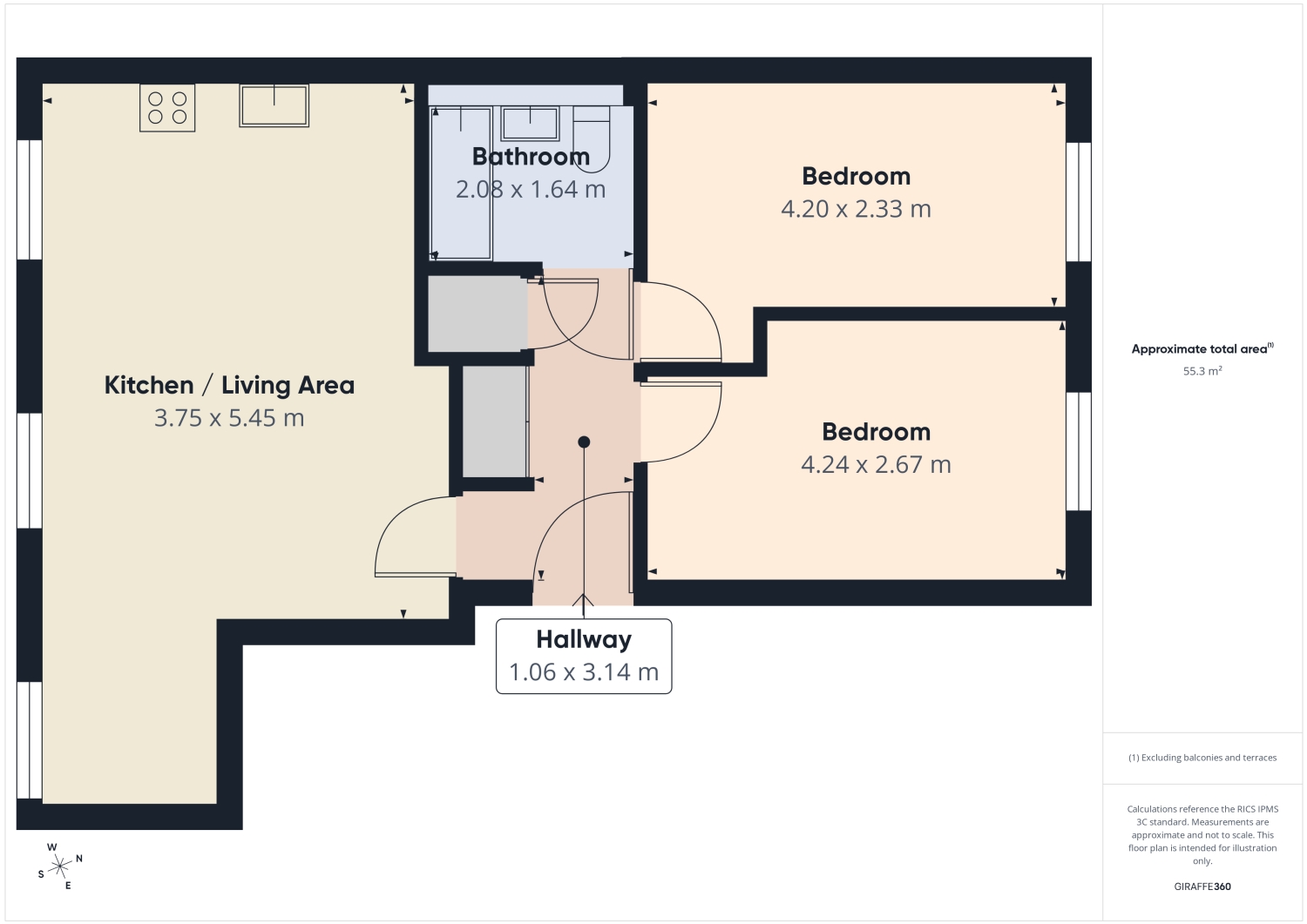 Flat 23, Burton Court, Oxford Street, Nottingham floorplan