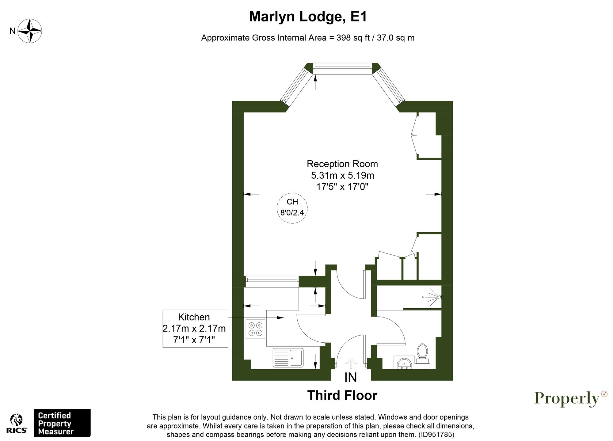 Flat 302, Marlyn Lodge Portsoken Street, London floorplan
