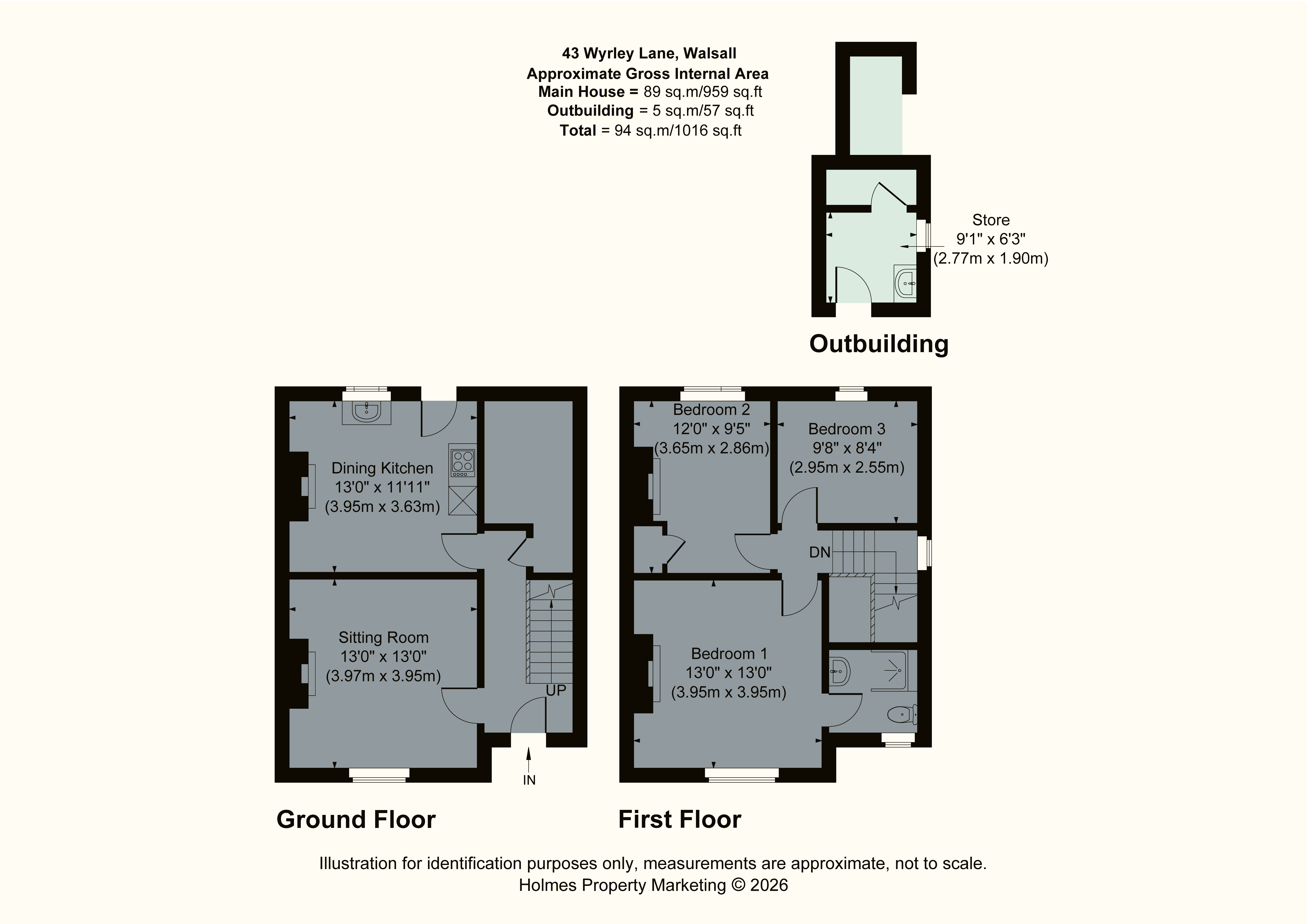 43, Wyrley Lane, Pelsall floorplan