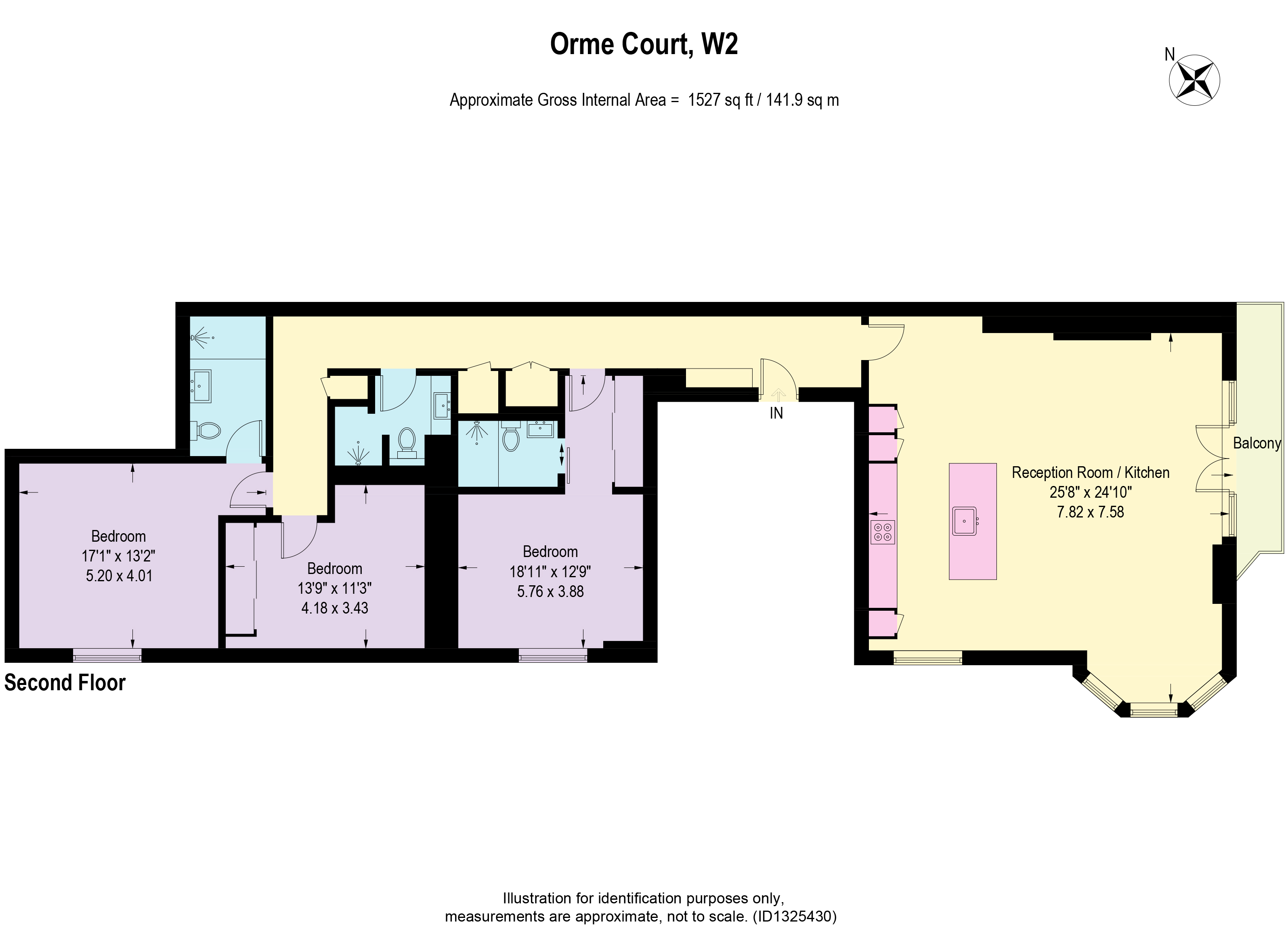 3, Orme Court, London floorplan