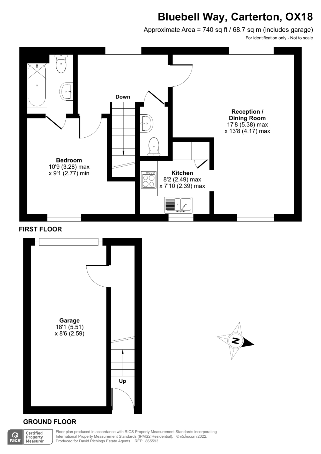 Bluebell Way, Carterton OX18, 1 bedroom end terrace house for sale