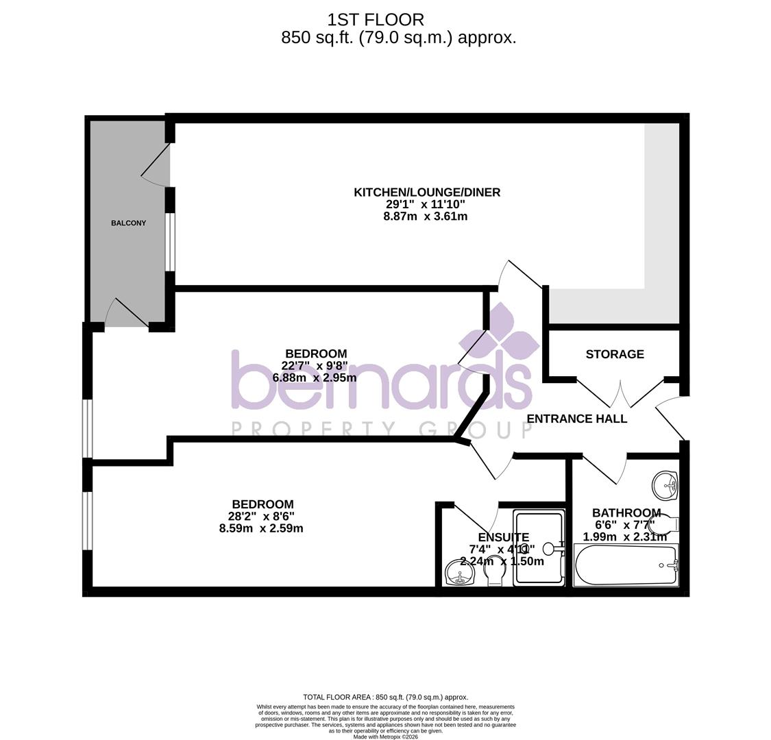 Flat 17 Handleys Corner, 44-46, Palmerston Road, Southsea floorplan
