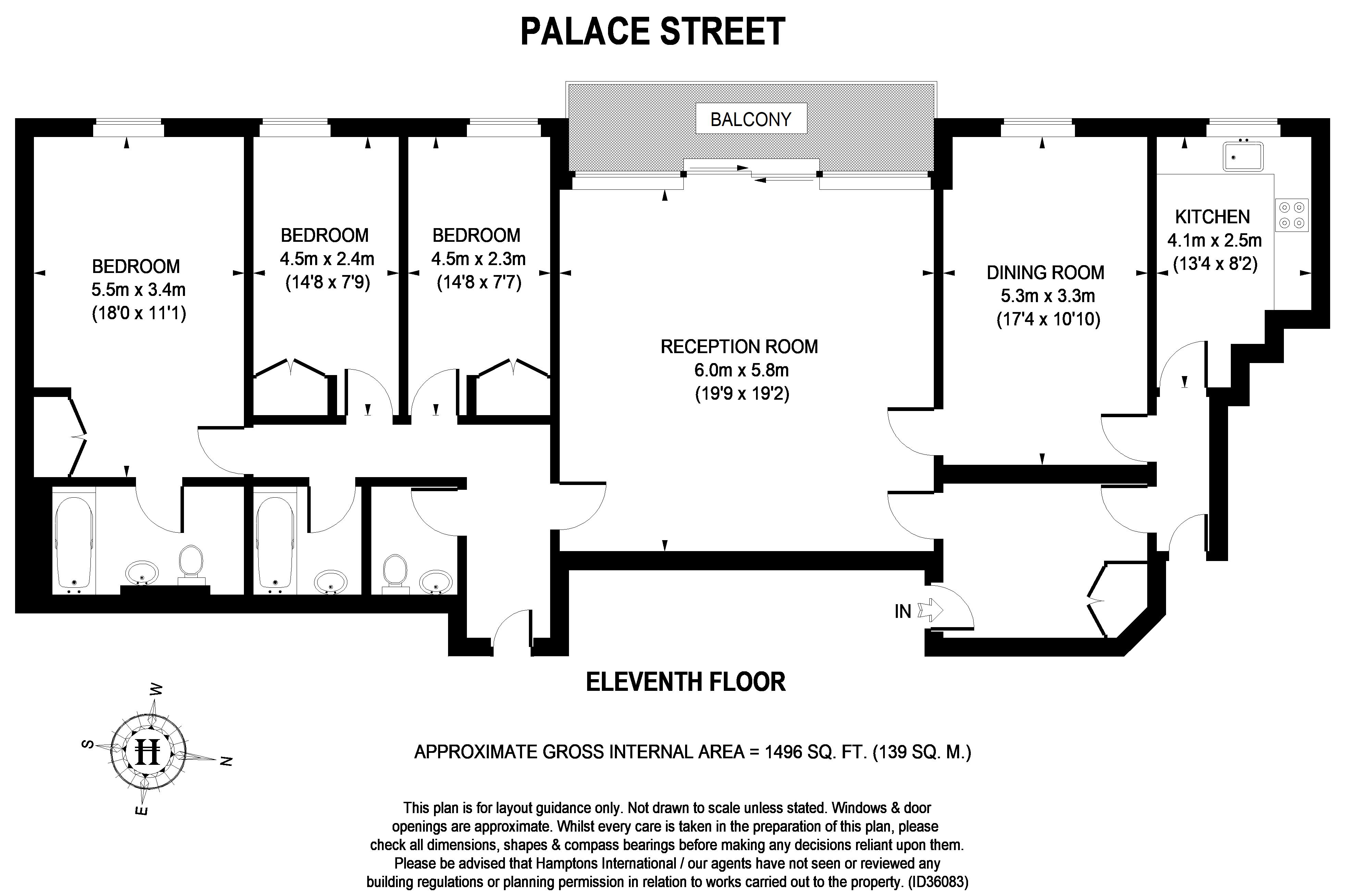 Flat 1101, The View, 20, Palace Street, London floorplan