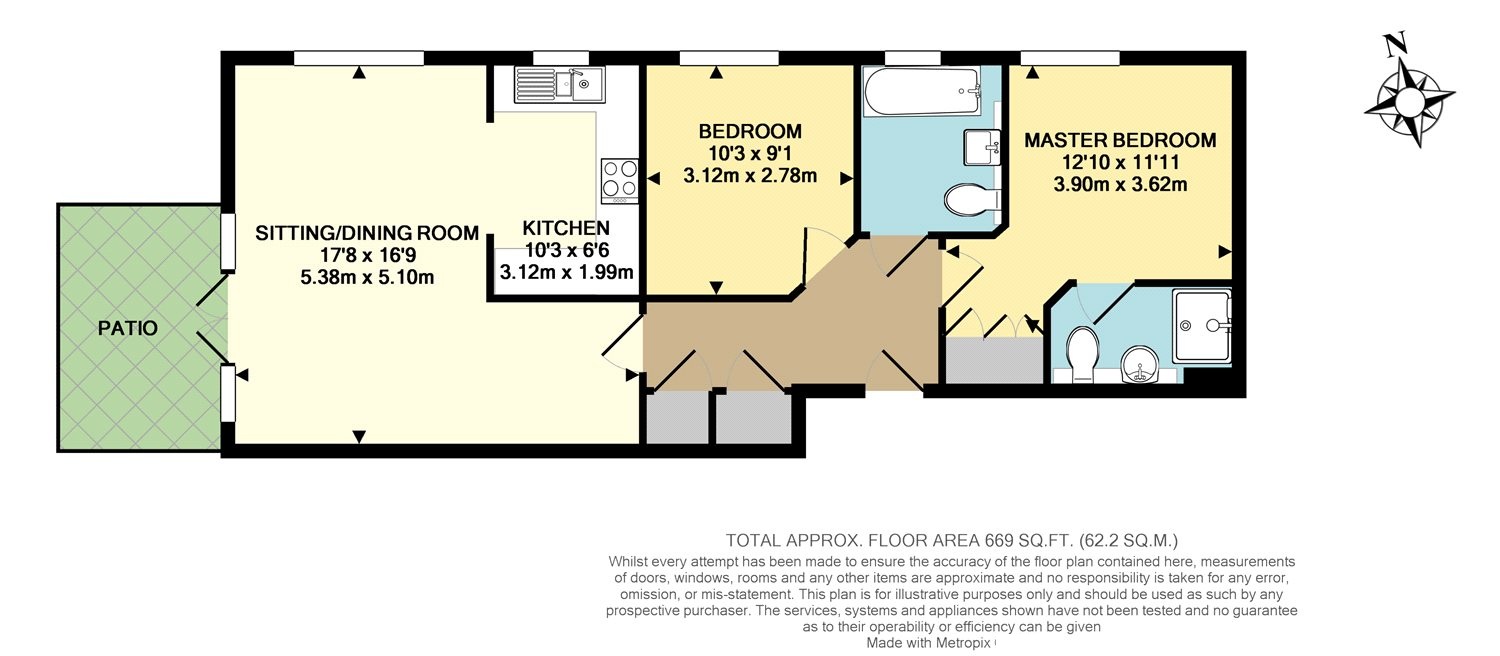 Flat 5,, Defoe Court, Dorking floorplan