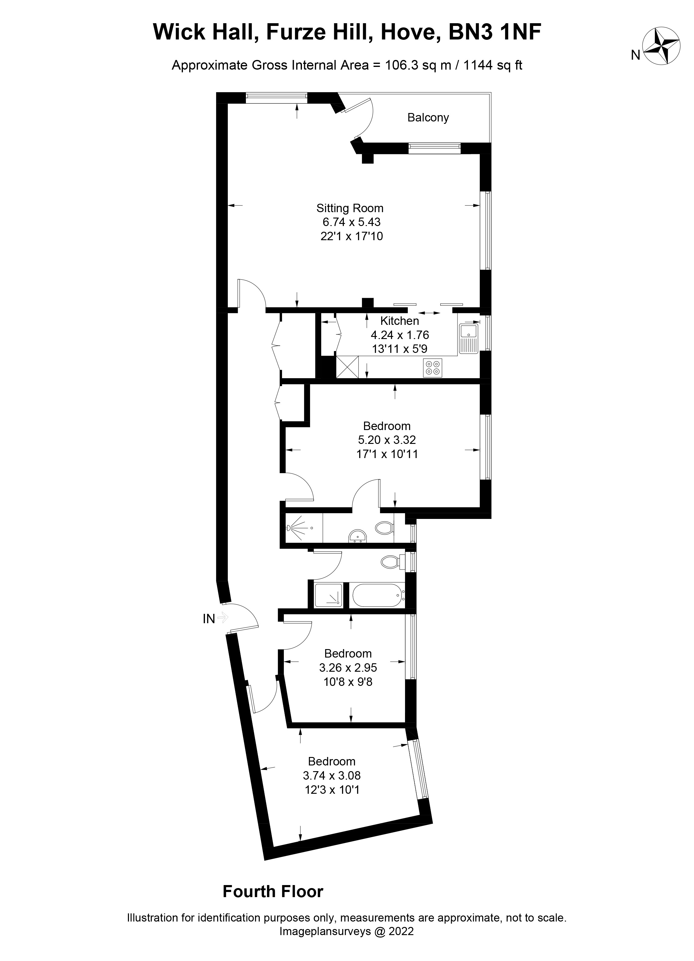 Wick Hall, Furze Hill, Hove BN3, 3 bedroom flat for sale 63518343