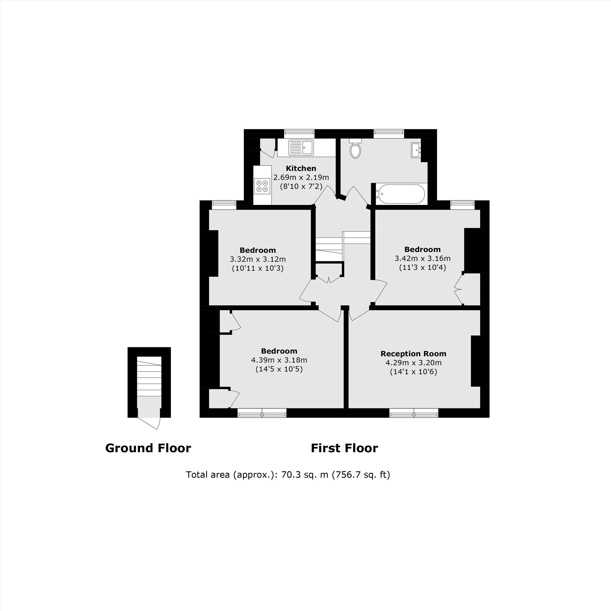 96B, Grantham Road, London floorplan
