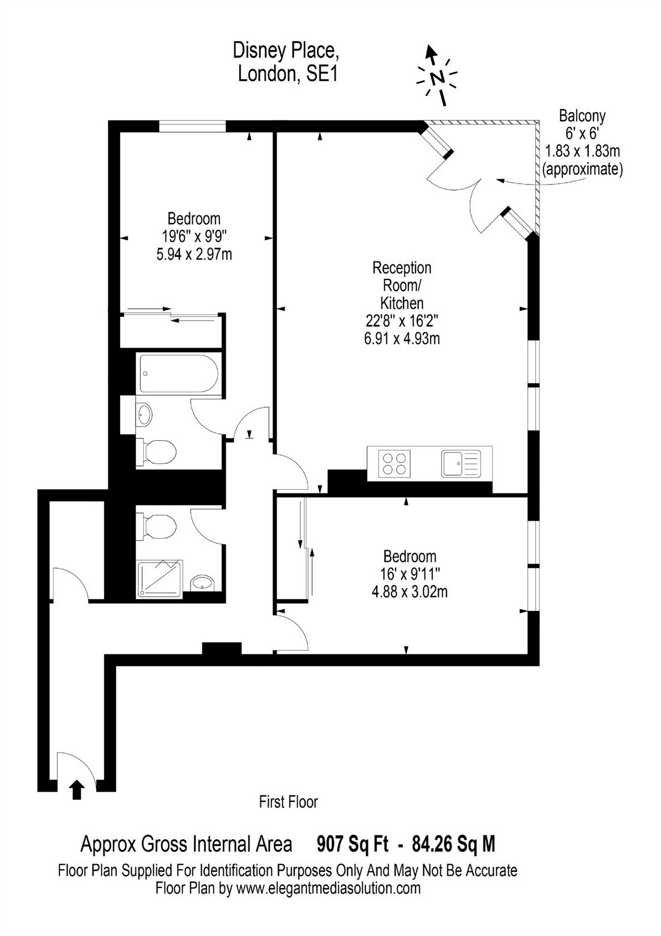 2 Bedrooms Flat for sale in Disney Place, London SE1