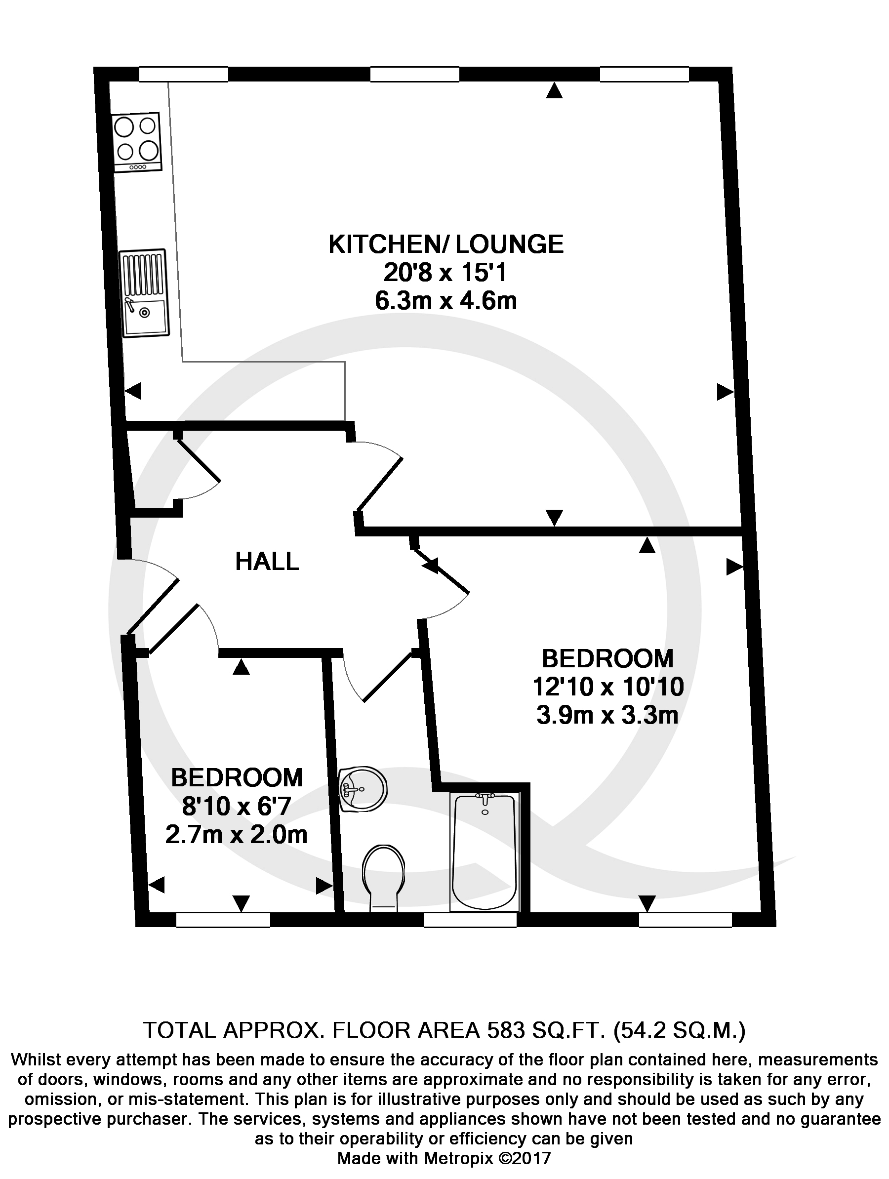 2 Bedrooms Flat to rent in Roundhill Crescent, Brighton BN2