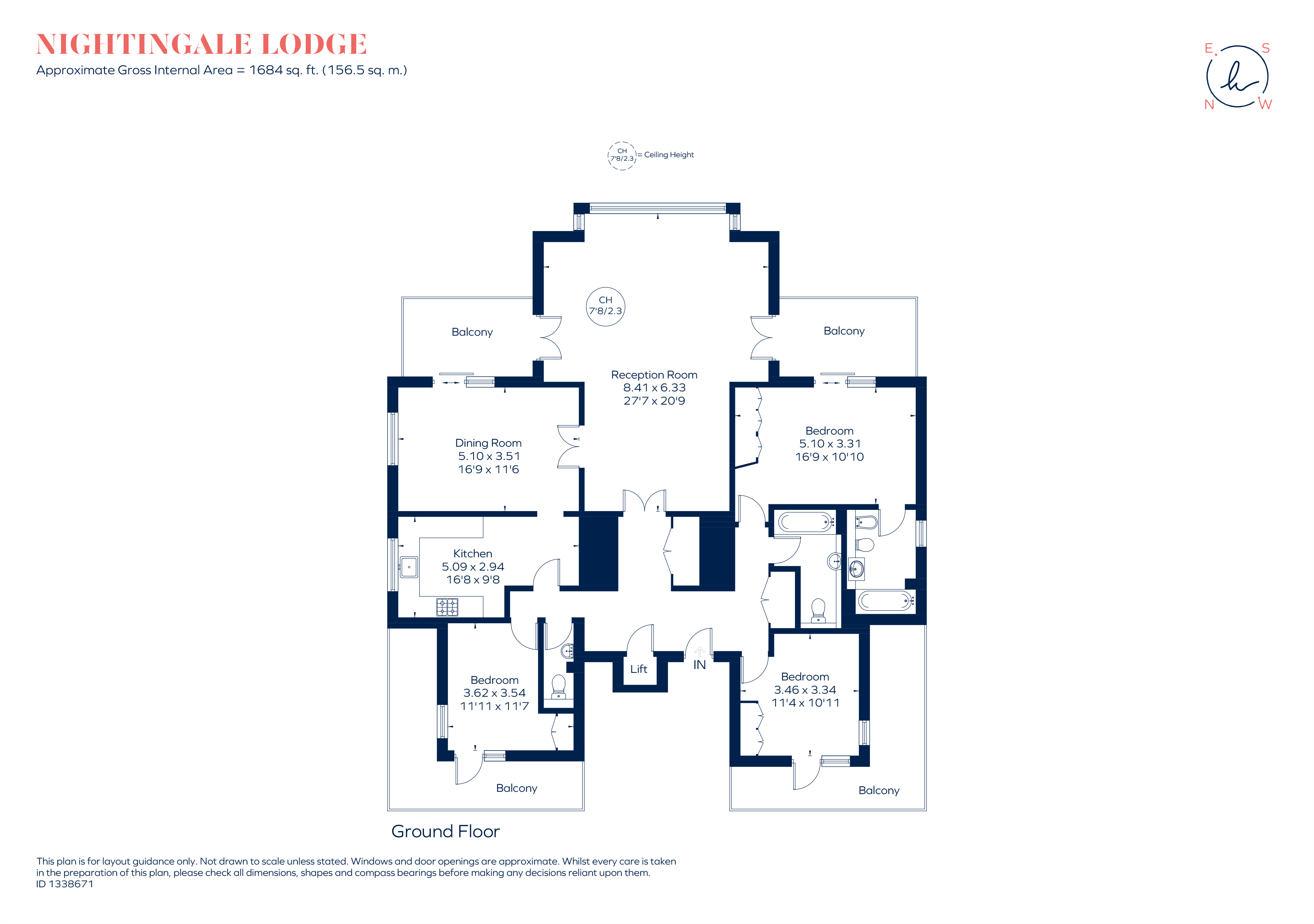 Flat 19, Nightingale Lodge, Admiral Walk, London floorplan