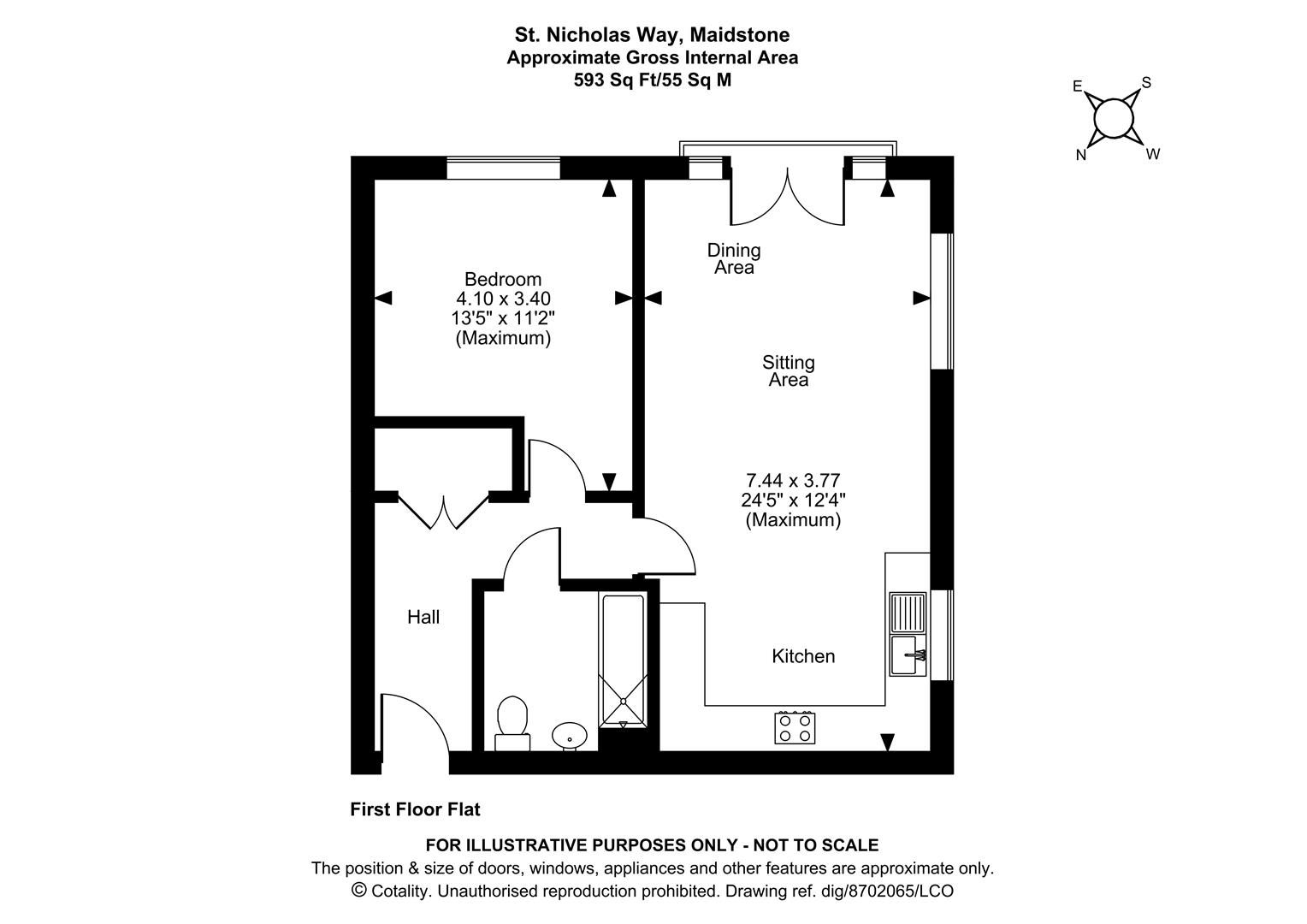 Flat 4 Hyde Court, 47, St. Nicholas Way, Maidstone floorplan
