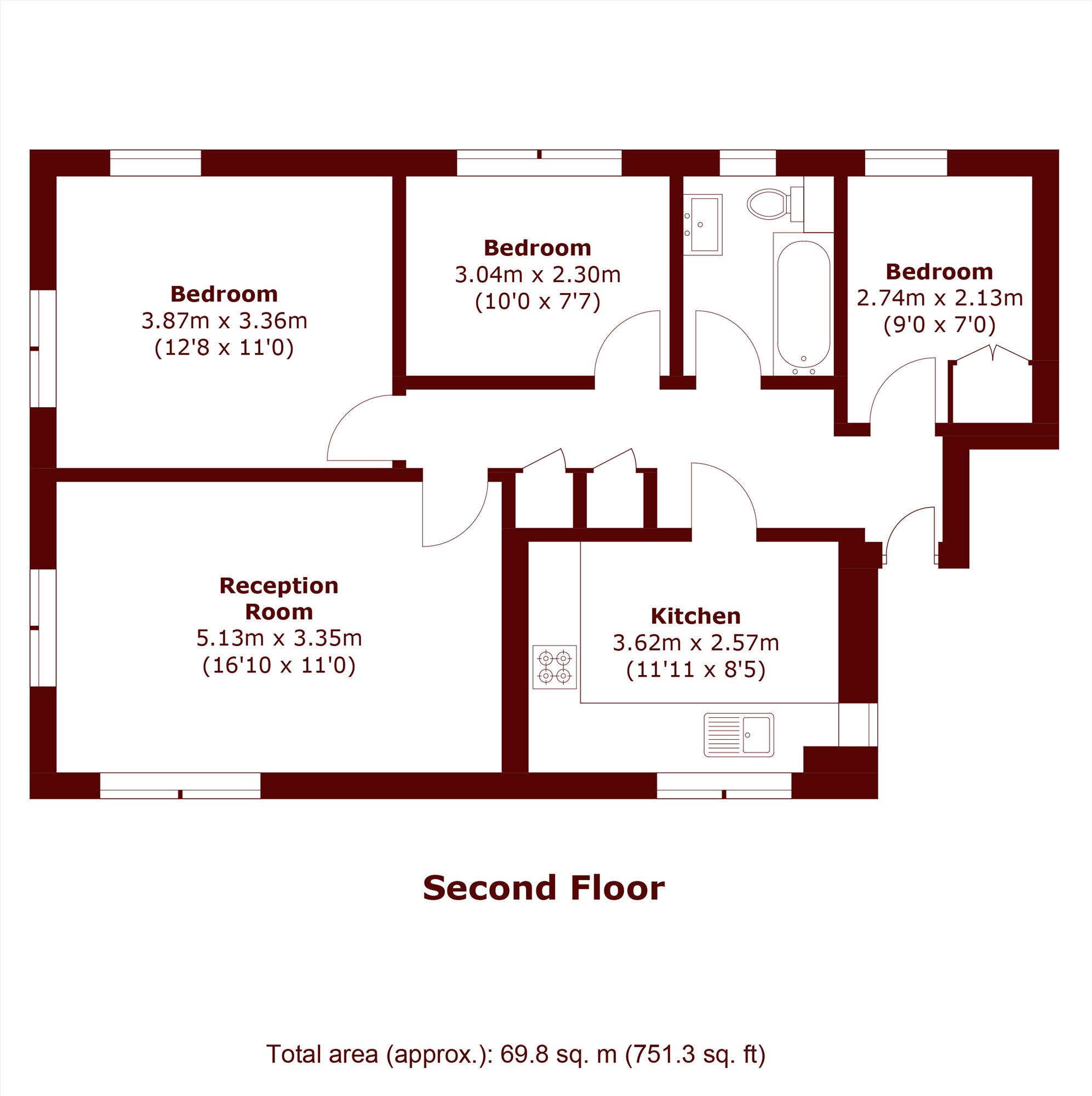 Flat 9, 60, Nightingale Lane, LONDON floorplan