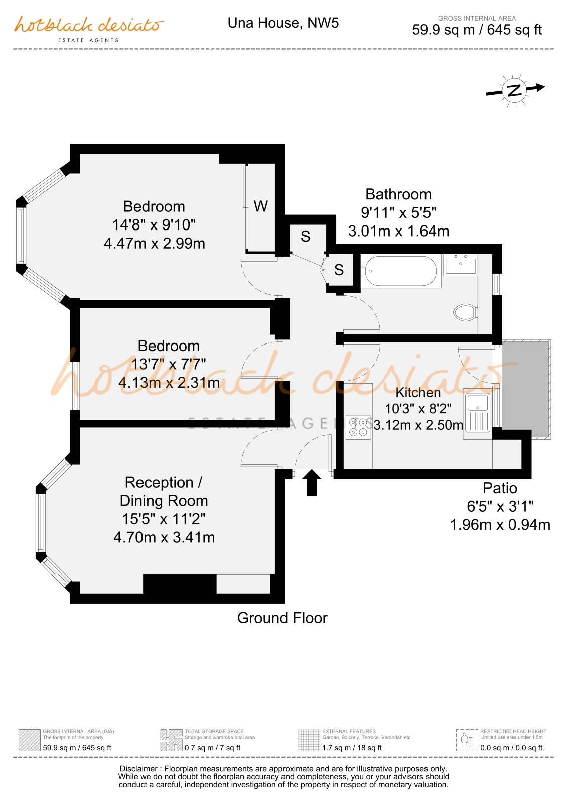 Flat 2, Una House,, Prince of Wales Road, London floorplan