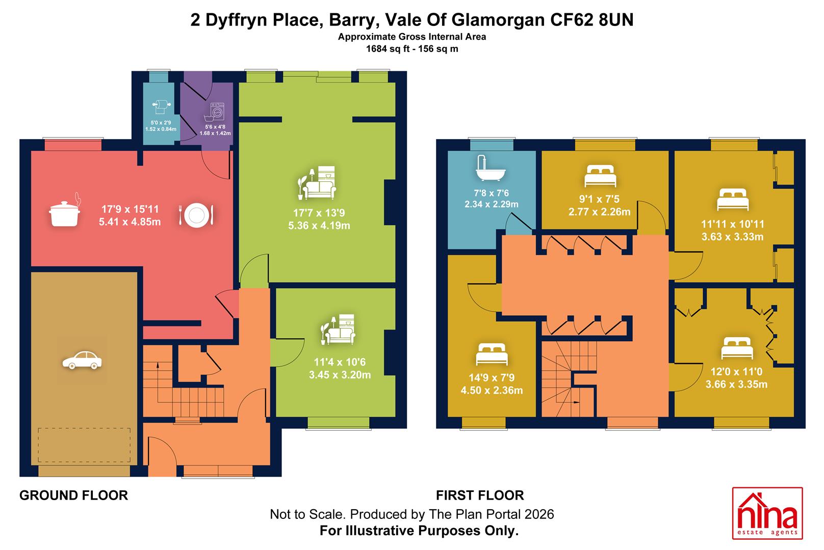 2, Dyffryn Place, Barry floorplan