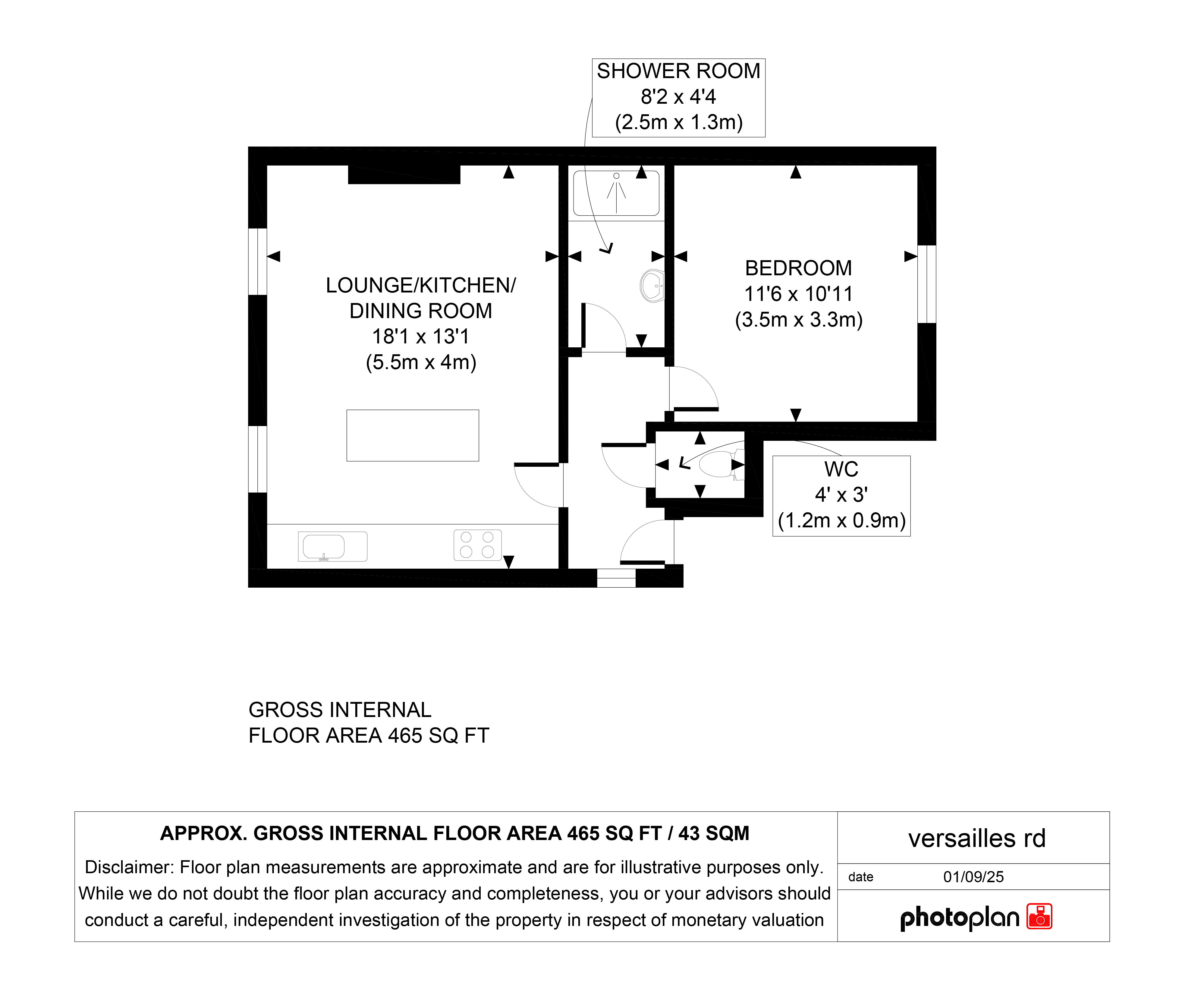 Top Floor Flat, 13, Versailles Rd, London floorplan