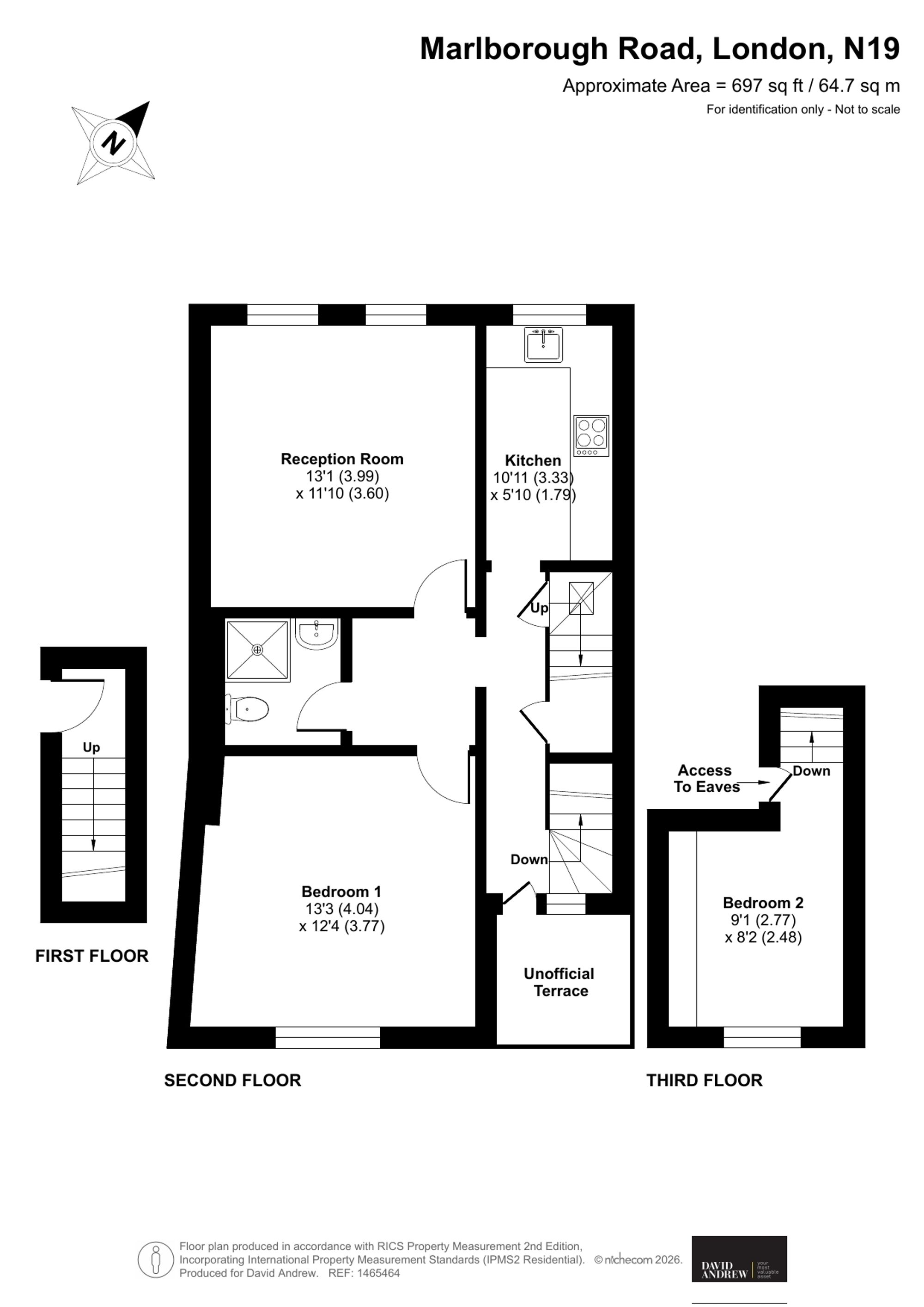 Flat D, 1 Marlborough Road, London floorplan