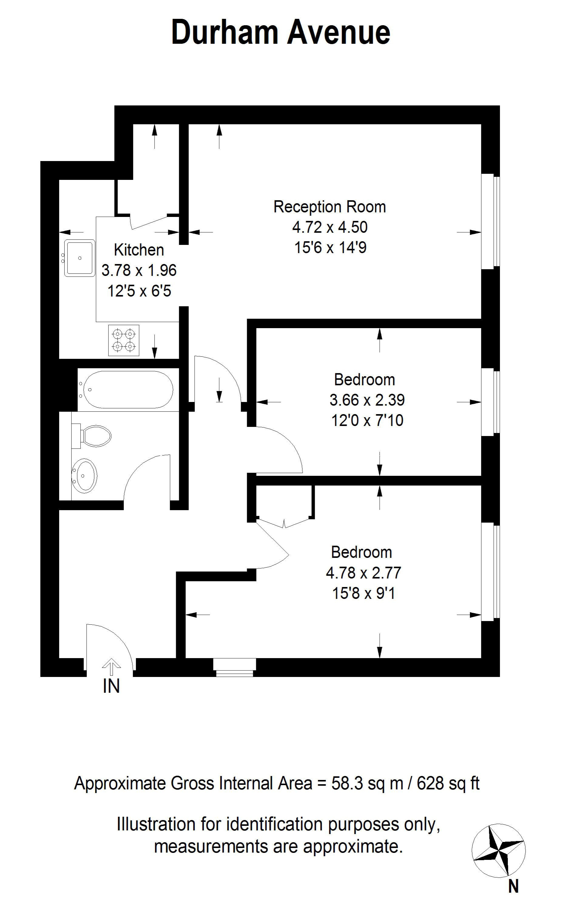 Flat 1 Baydon Court,, 2 -8 Durham Avenue, Bromley floorplan