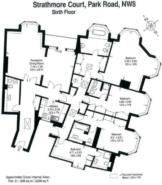 Penthouse B Strathmore Court,, Park Road, St Johns Wood floorplan