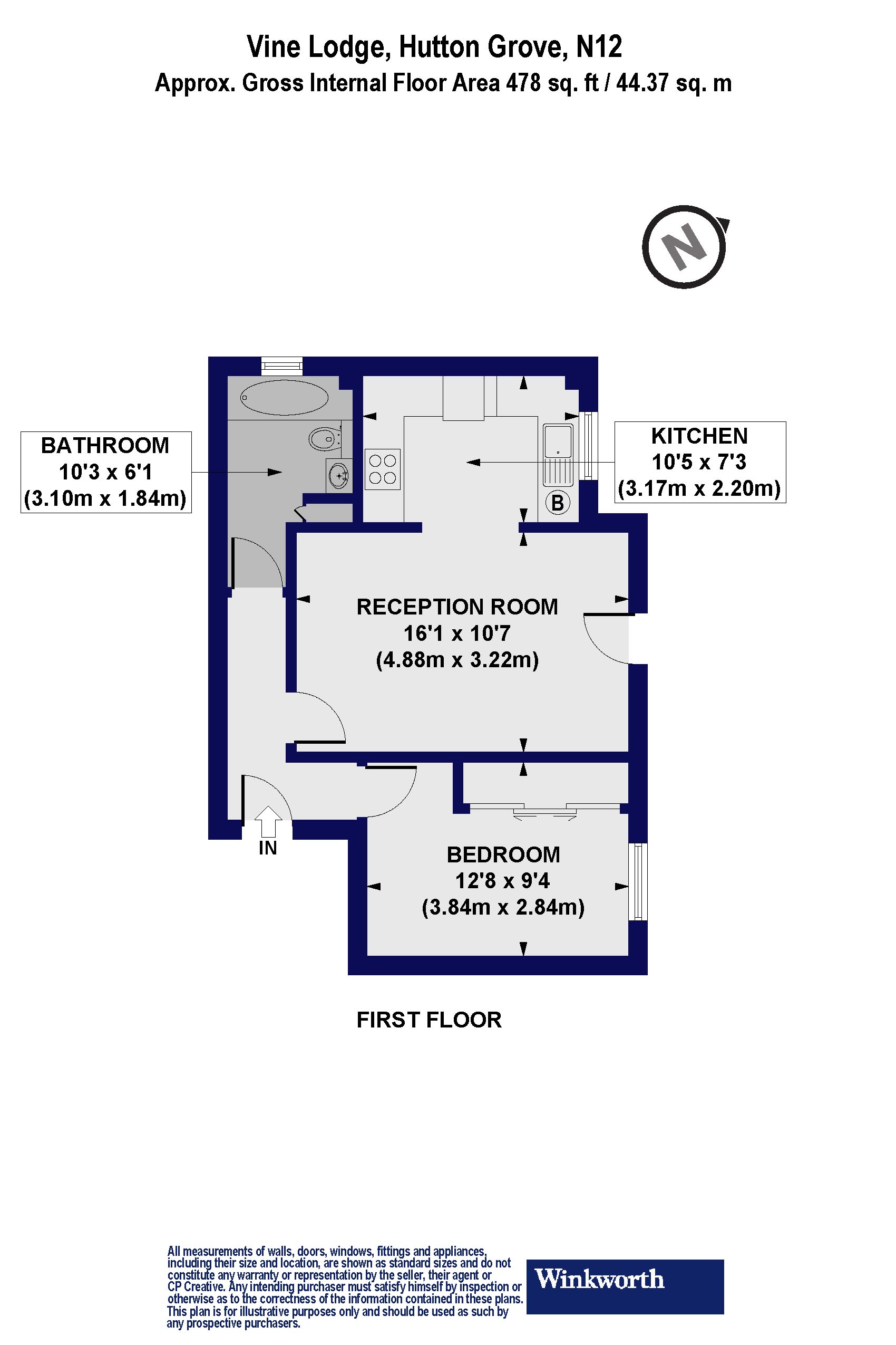 Flat 4,, Vine Lodge, North Finchley floorplan