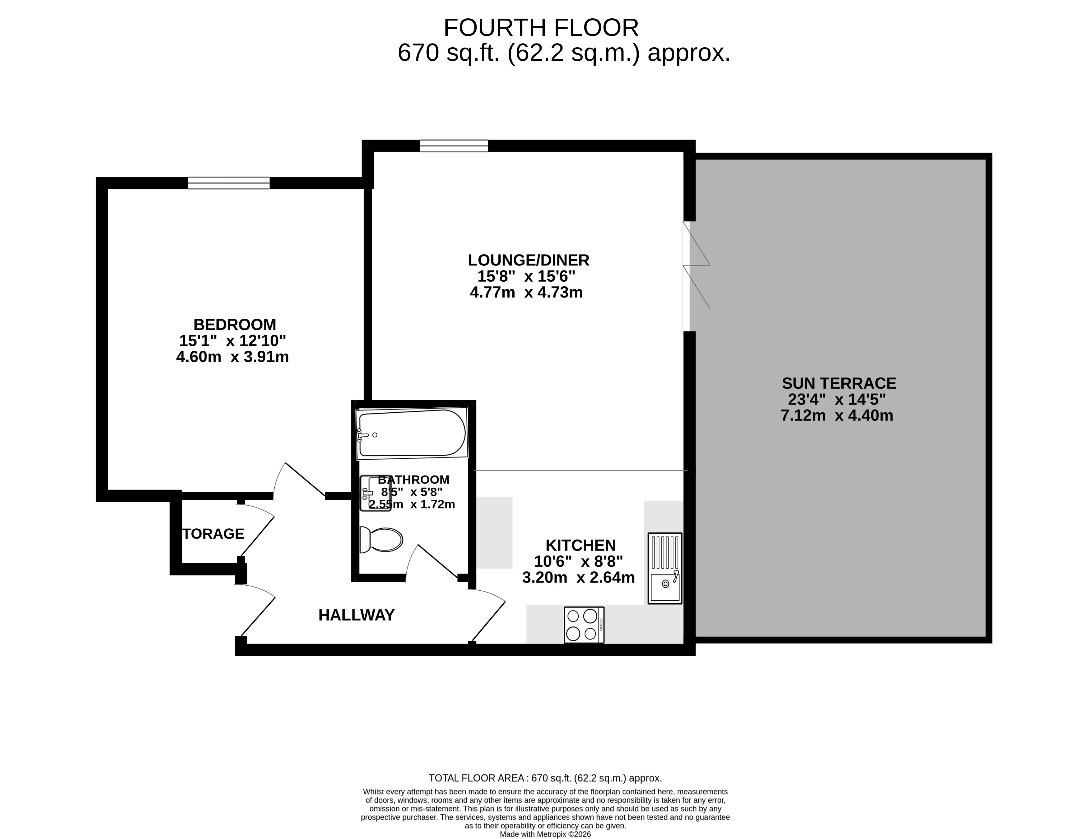 Flat 99, Columbia House, 4, Romany Road, West Sussex floorplan