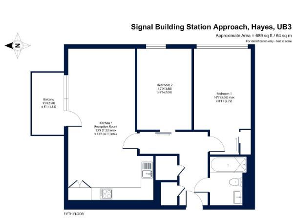 Signal Building,Flat 504, Station Approach, Hayes floorplan