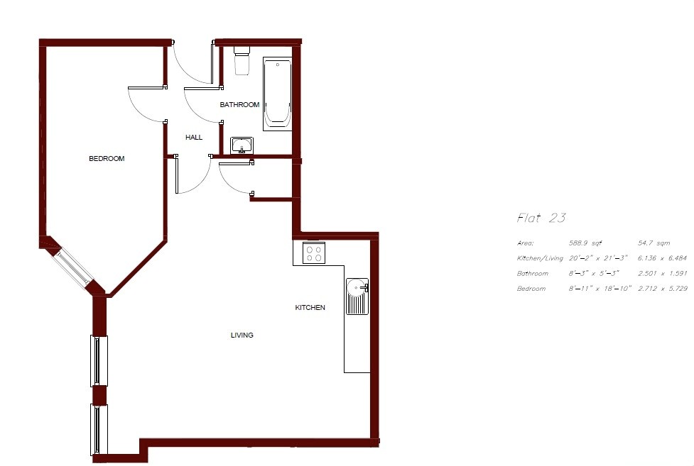 Flat 23, Southampton floorplan