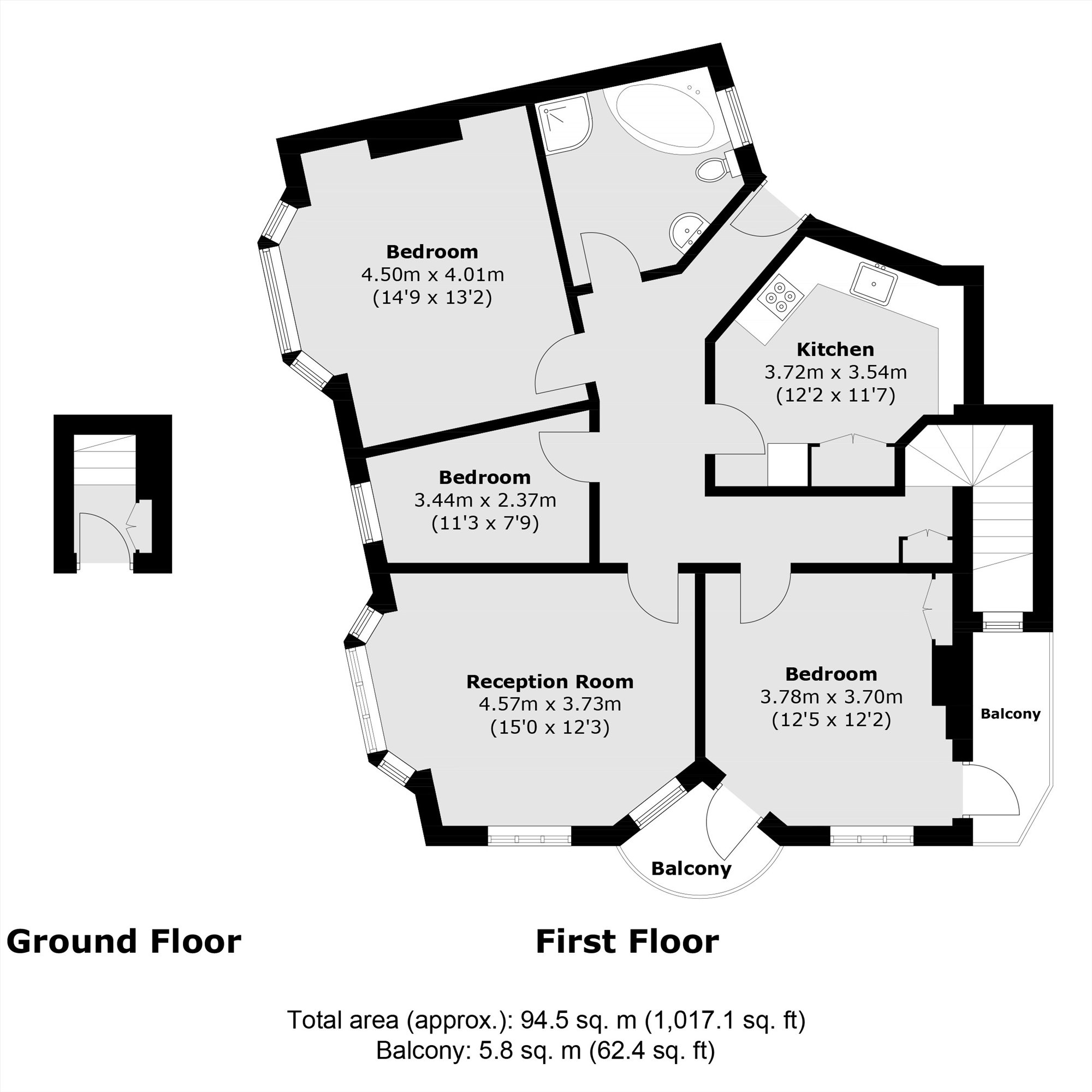Flat 6, Stanhope Court, East End Road, London floorplan