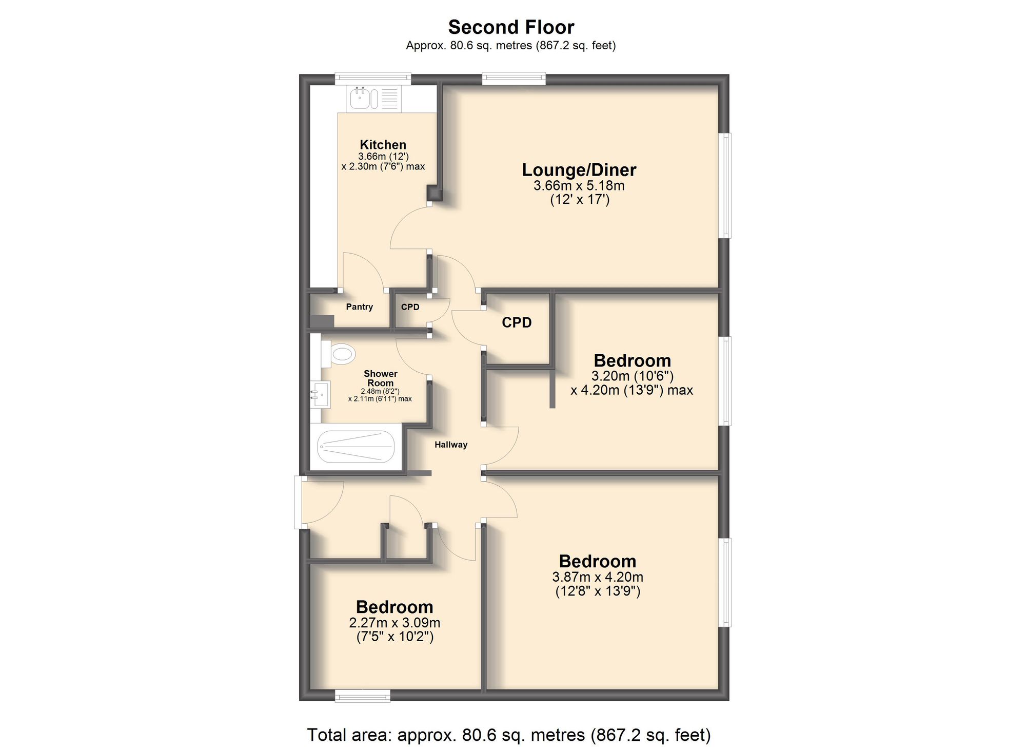 Flat 18, Hallam Court, Sheffield floorplan