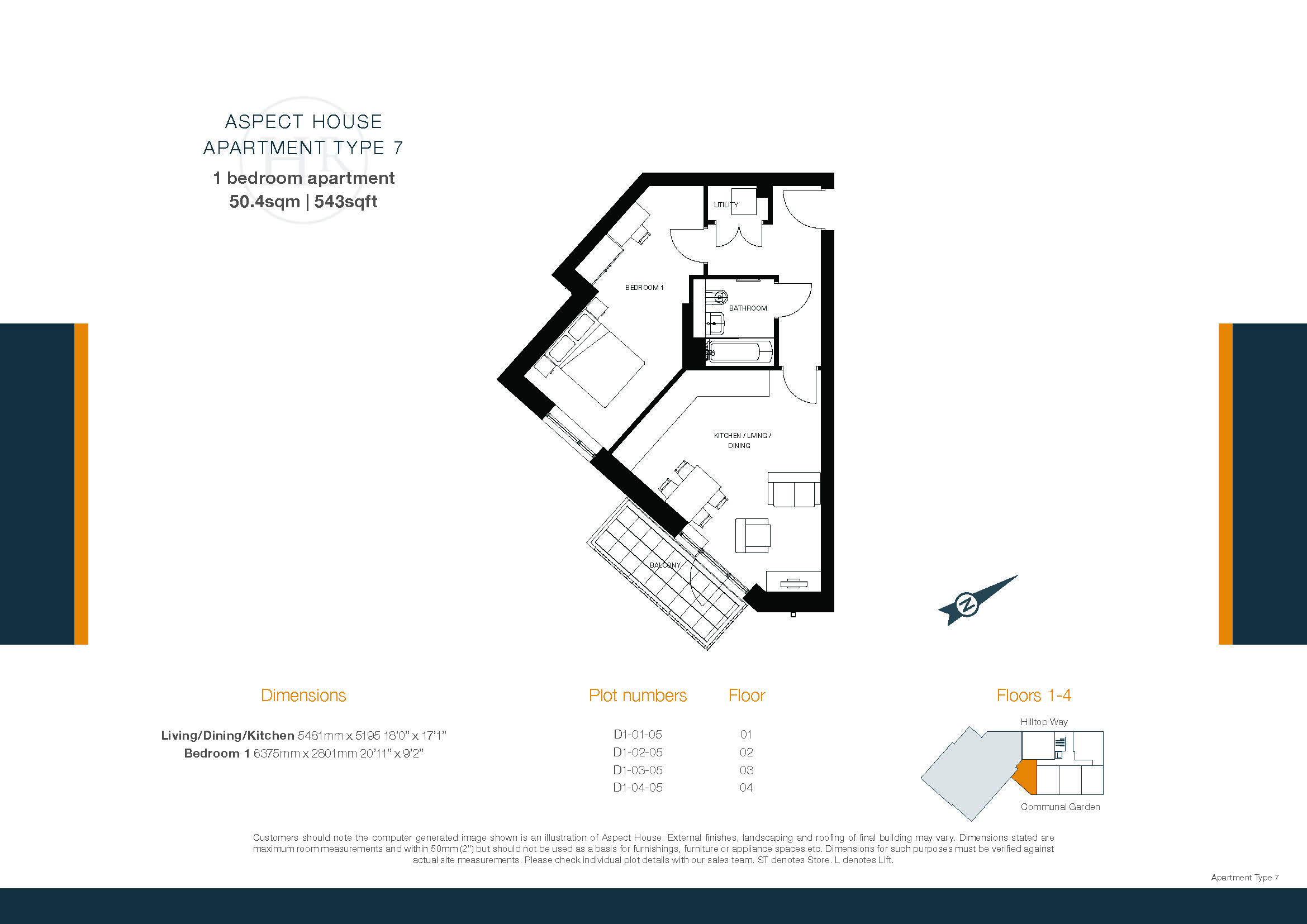 23, Aspect House, Hilltop Way, Hatfield floorplan