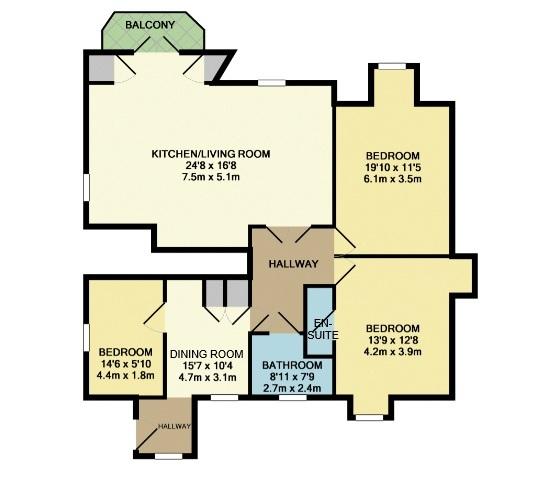 Flat 5, Cloona East, Carlisle Road, Eastbourne floorplan