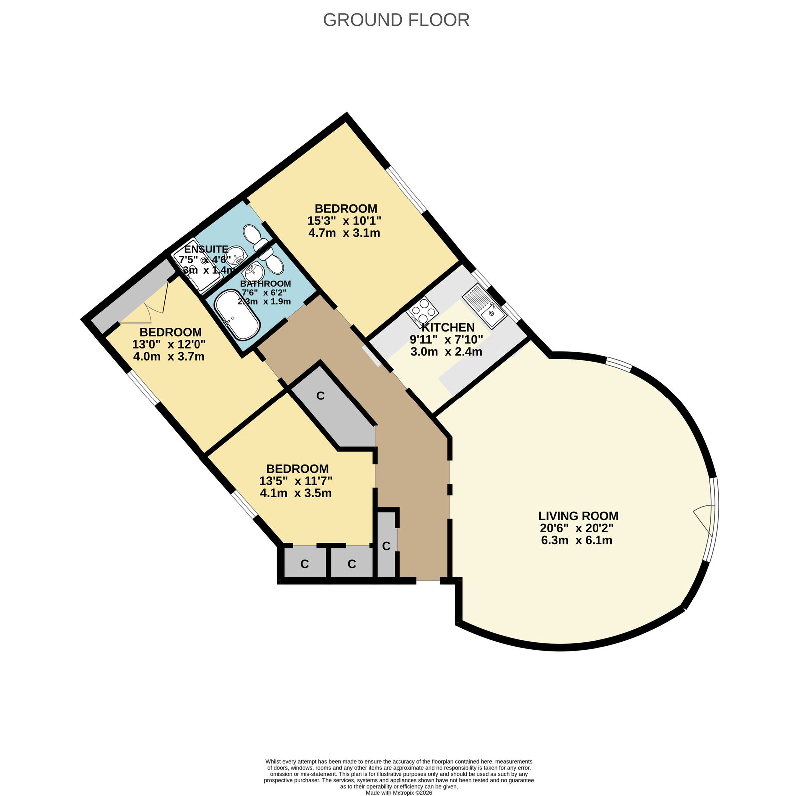 2,Flat 6, James Short Park, Falkirk floorplan
