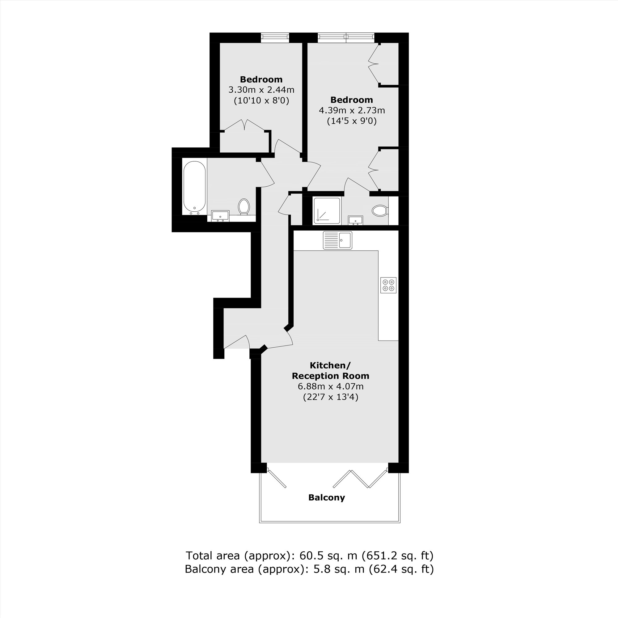 Flat 4, 2, Worple Road Mews, London floorplan