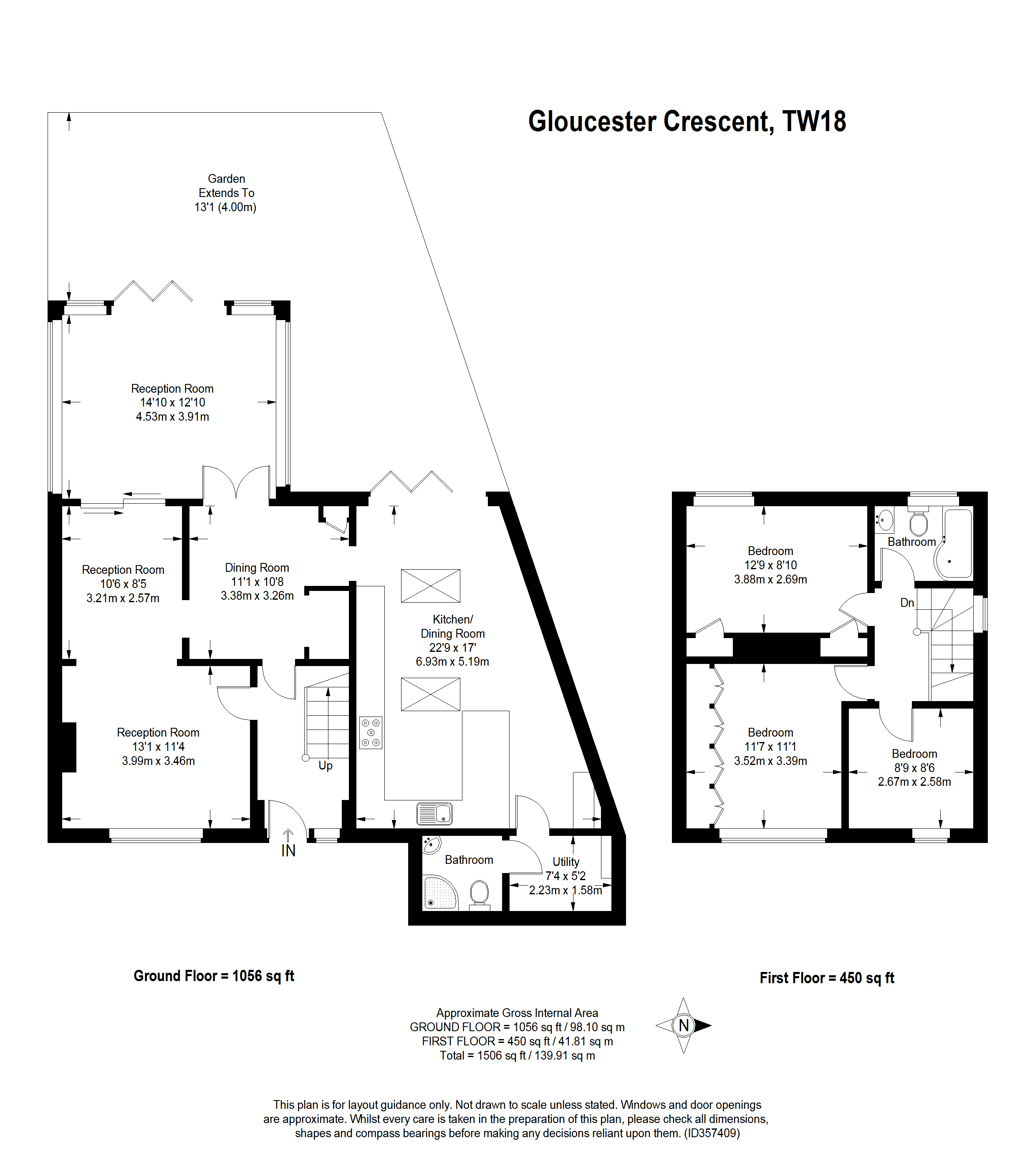 3 Bedrooms End terrace house for sale in Gloucester Crescent, Staines TW18