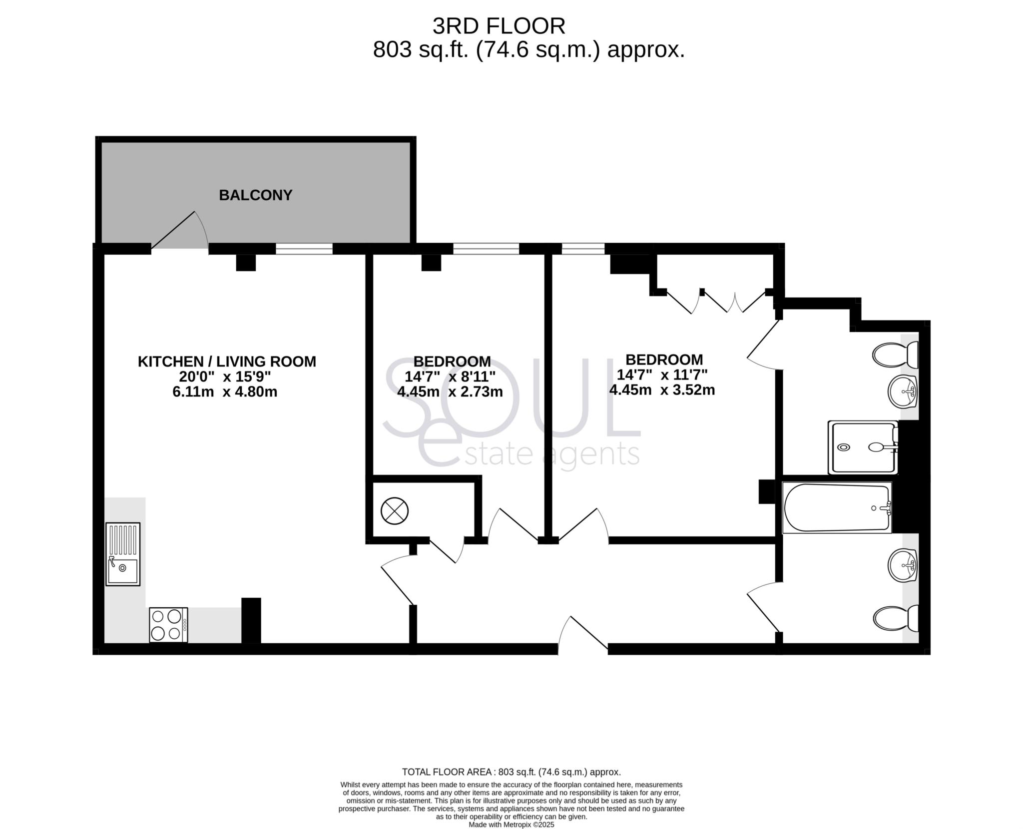 Flat 20 New Malden House, Blagdon Road, New Malden floorplan