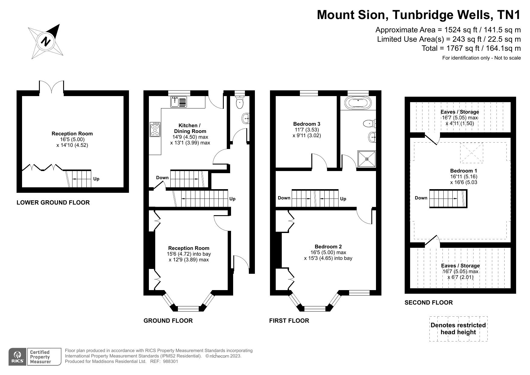 Mount Sion, Tunbridge Wells TN1, 3 bedroom terraced house for sale