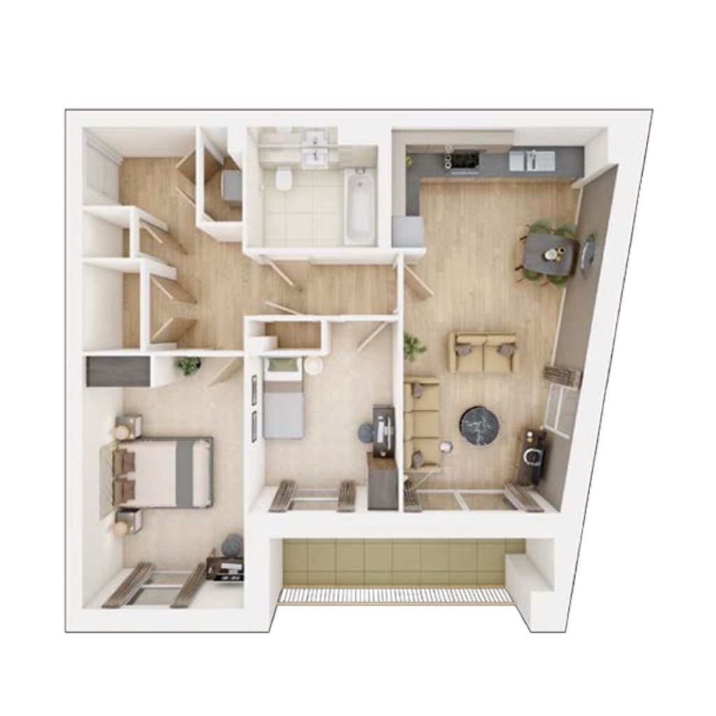 2 Bed Block C - Plot 129, Copper Yard Hackney Wick, 88 Whitepost Lane, Hackney Wick floorplan
