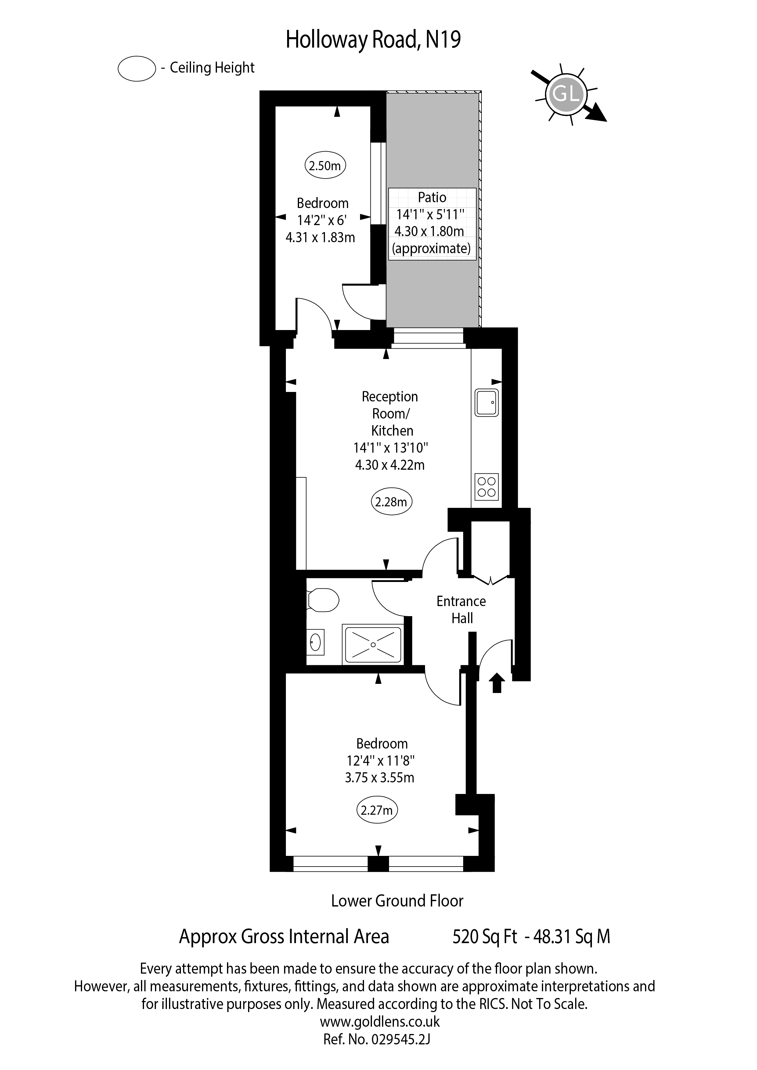 Flat 4, 489, Holloway Road, London floorplan