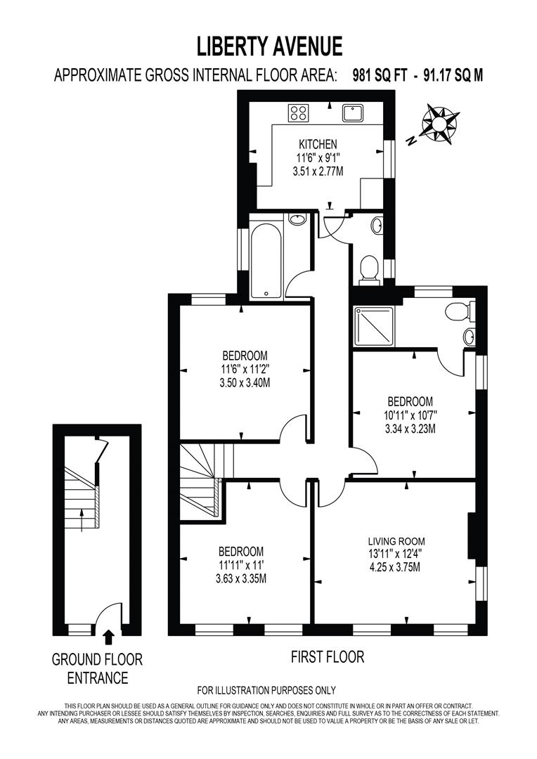 57A, Liberty Avenue, Colliers Wood floorplan
